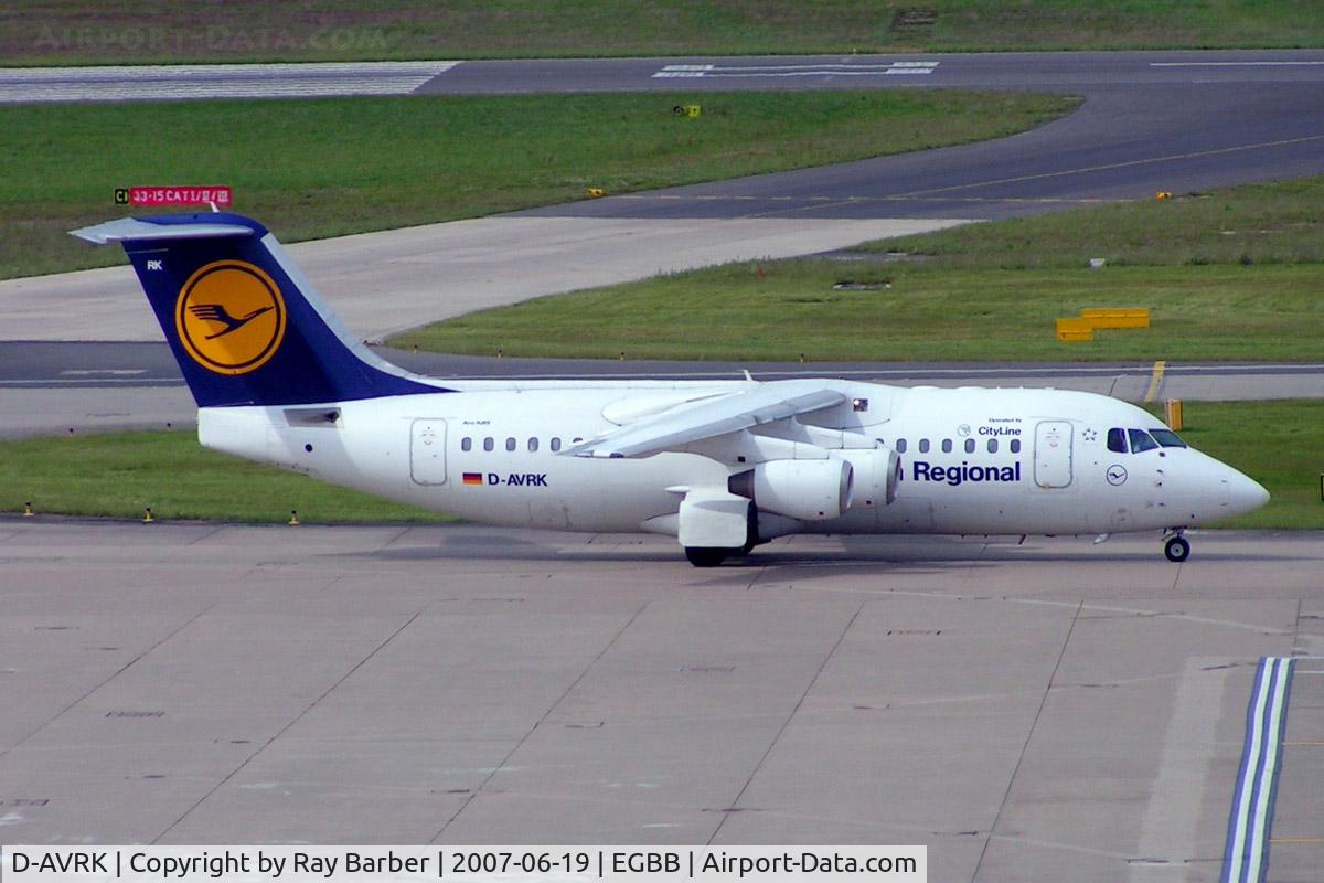 D-AVRK, 1996 British Aerospace Avro 146-RJ85 C/N E.2278, BAe 146-RJ85 [E2278] (Lufthansa Regional) Birmingham Int'l~G 19/06/2007