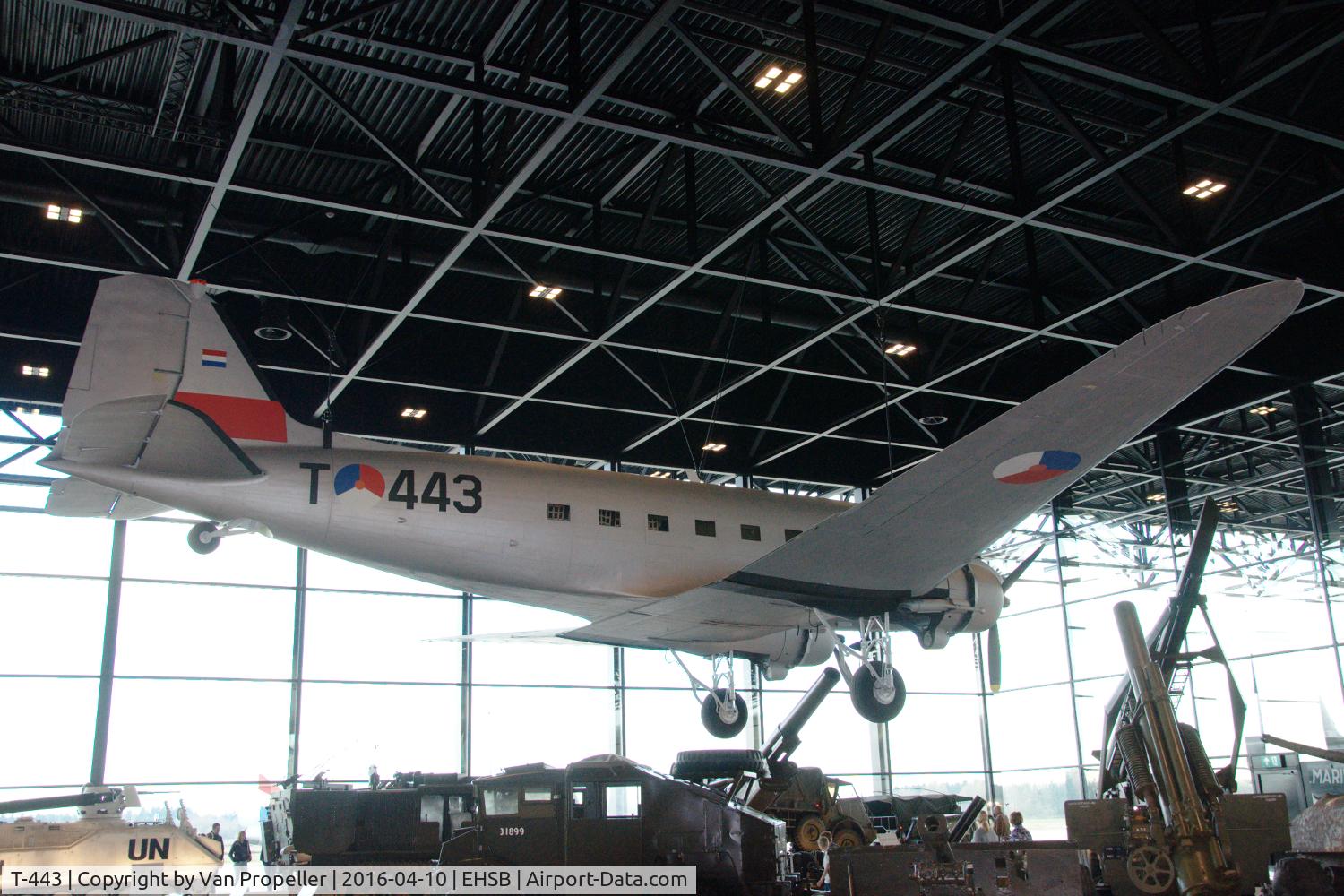 T-443, 1943 Douglas C-47A Skytrain C/N 20118, Douglas C-47A Dakota in Royal Netherlands Air Force markings in the National Military Museum at Soesterberg
