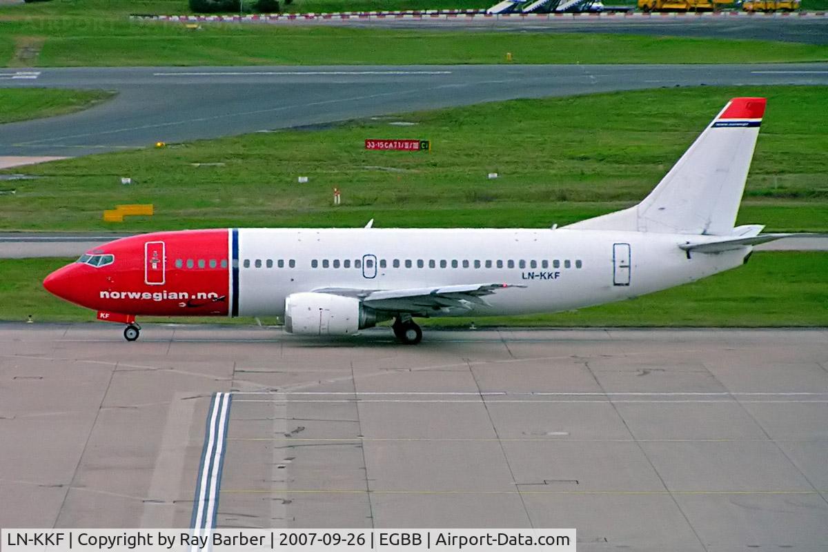 LN-KKF, 1989 Boeing 737-3K2 C/N 24326, Boeing 737-3K2 [24326] (Norwegian Air Shuttle) Birmingham Int'l~G 26/09/2007