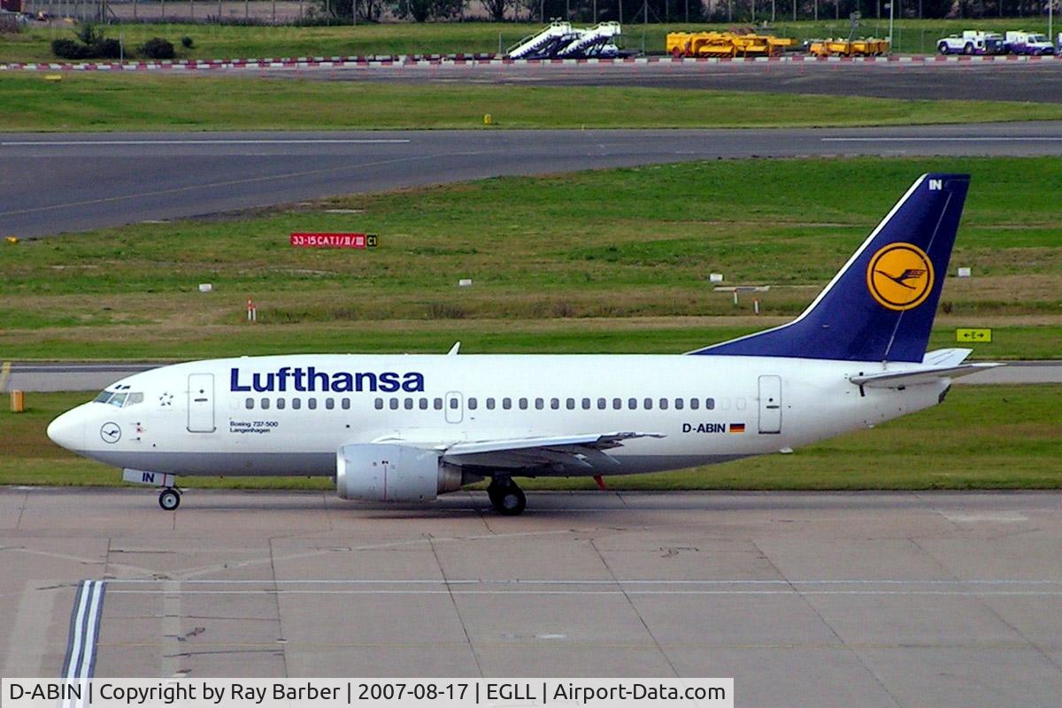 D-ABIN, 1991 Boeing 737-530 C/N 24938, Boeing 737-530 [24938] (Lufthansa) Birmingham Int'l~G 17/08/2007