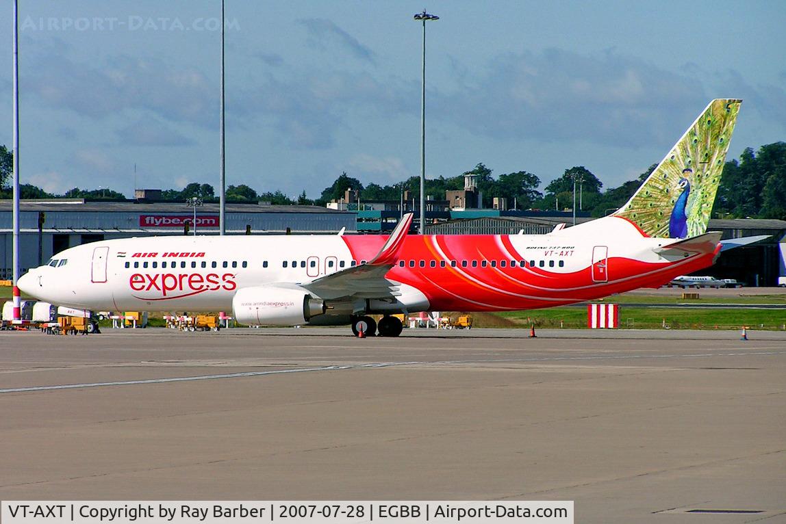 VT-AXT, 2007 Boeing 737-8HJ C/N 36331, Boeing 737-8HG [36331] (Air India Express) Birmingham Int'l~G 28/07/2007