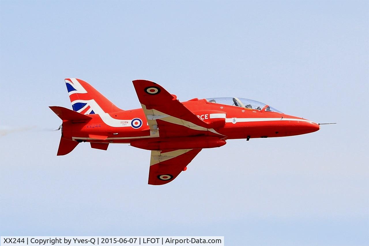 XX244, 1978 Hawker Siddeley Hawk T.1 C/N 080/312080, Royal Air Force Red Arrows Hawker Siddeley Hawk T.1A, On display, Tours-St Symphorien Air Base 705 (LFOT-TUF) Open day 2015