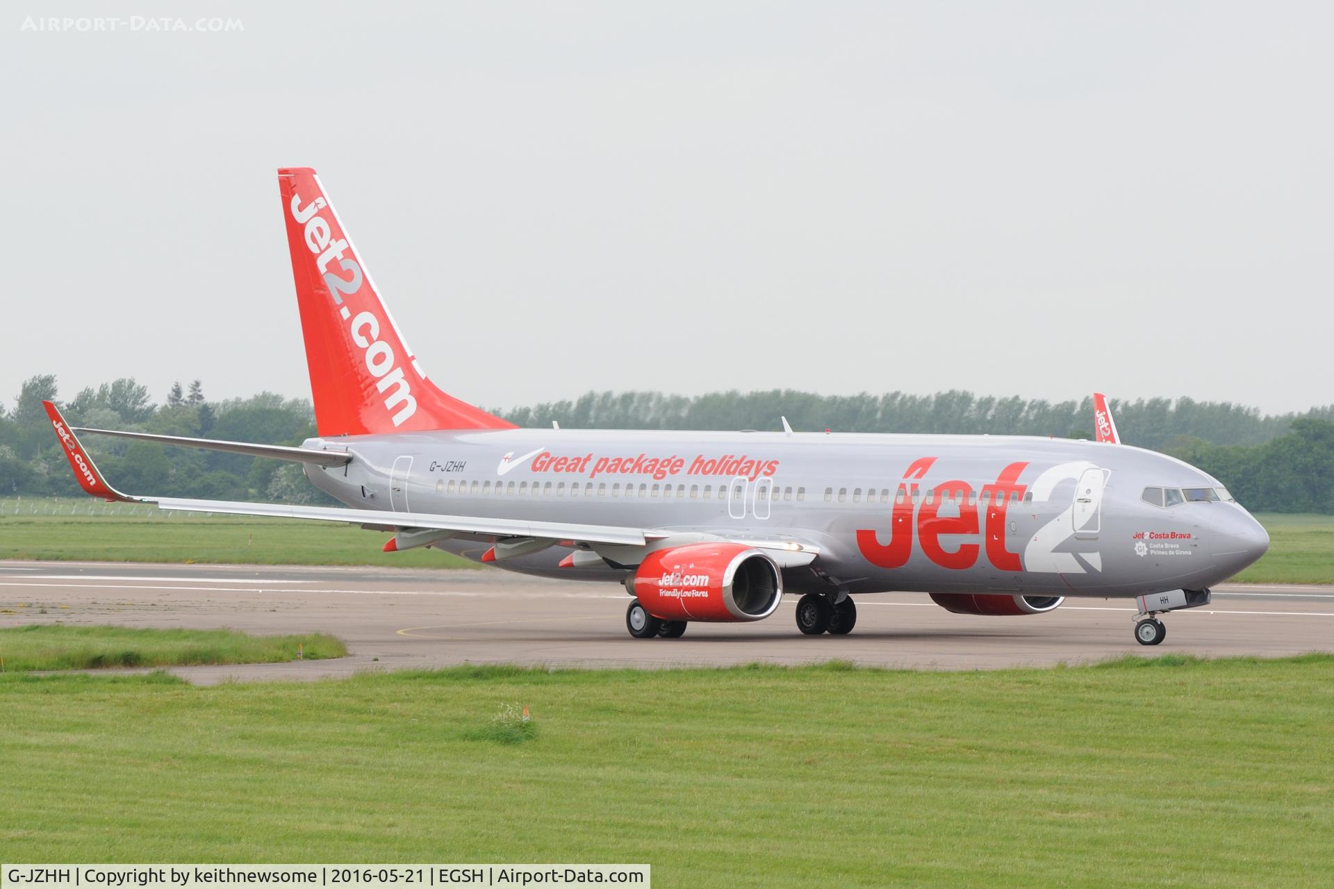 G-JZHH, 2000 Boeing 737-85P C/N 28536, Leaving Norwich for an air test.