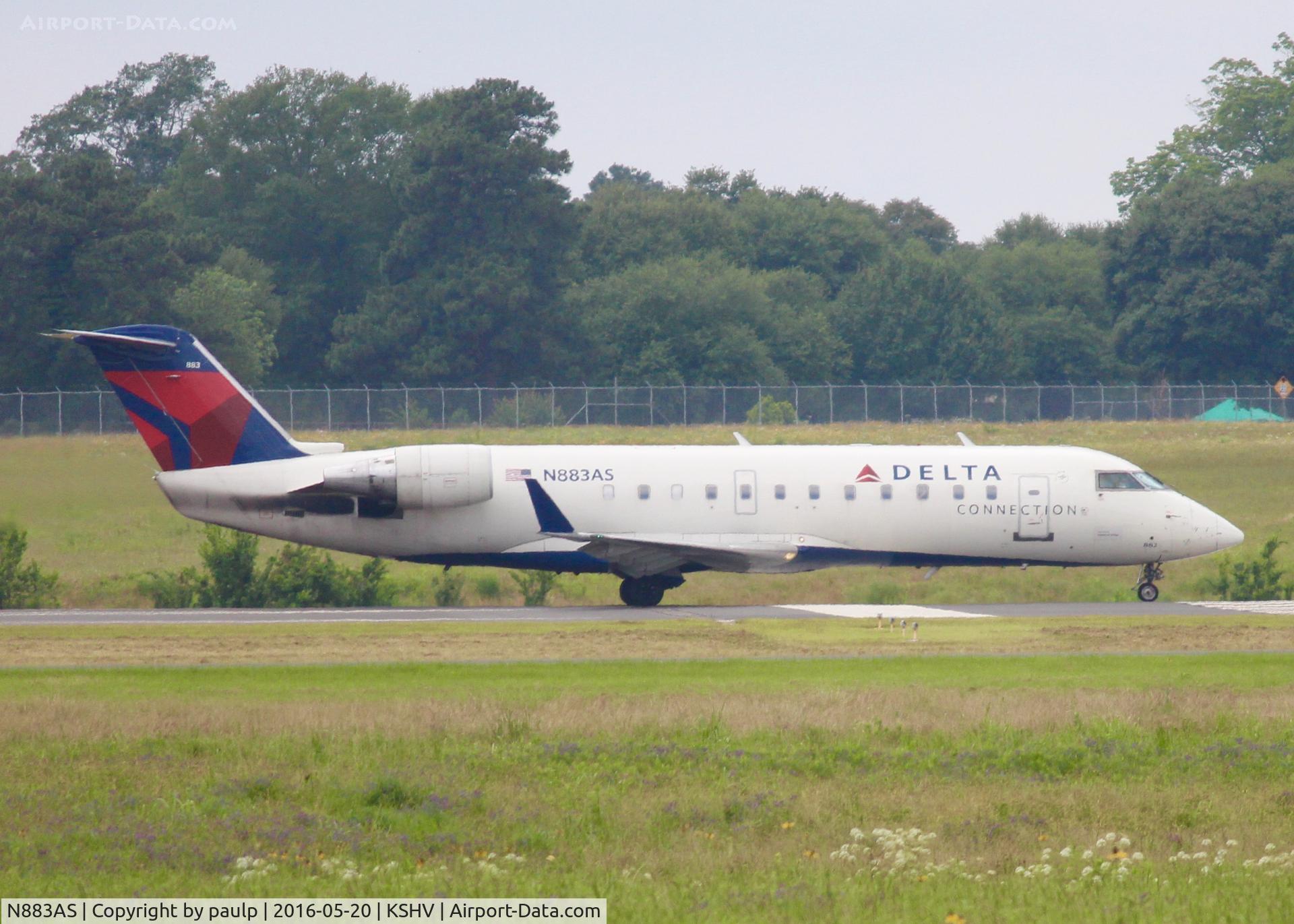 N883AS, 2001 Bombardier CRJ-200ER (CL-600-2B19) C/N 7504, At Shreveport Regional.