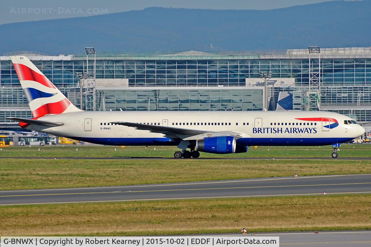 G-BNWX, 1994 Boeing 767-336 C/N 25832, Taxiing in after arrival
