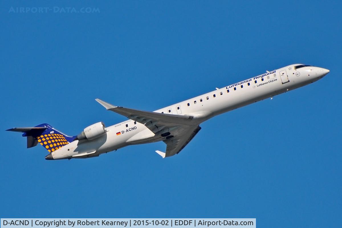 D-ACND, 2009 Bombardier CRJ-701 (CL-600-2C10) Regional Jet C/N 15238, Climbing out of EDDF