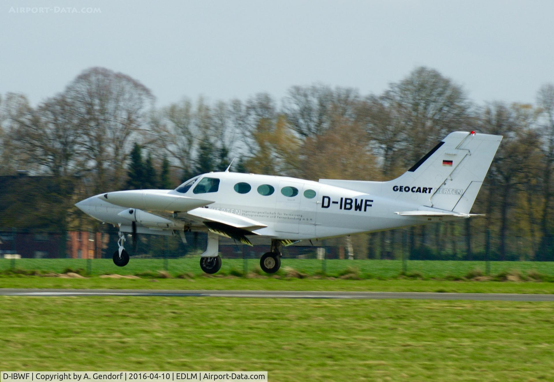 D-IBWF, Cessna 402B C/N 402B0221, Geocart Herten, is here landing at Marl-Loemühle(EDLM)