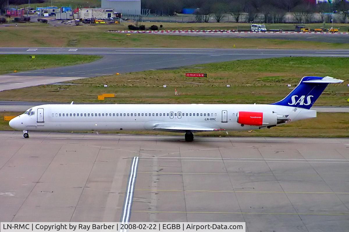LN-RMC, 1989 McDonnell Douglas MD-82 (DC-9-82) C/N 49909, McDonnell Douglas DC-9-82 [49909] (SAS Scandinavian Airlines) Birmingham Int'l~G 22/02/2008