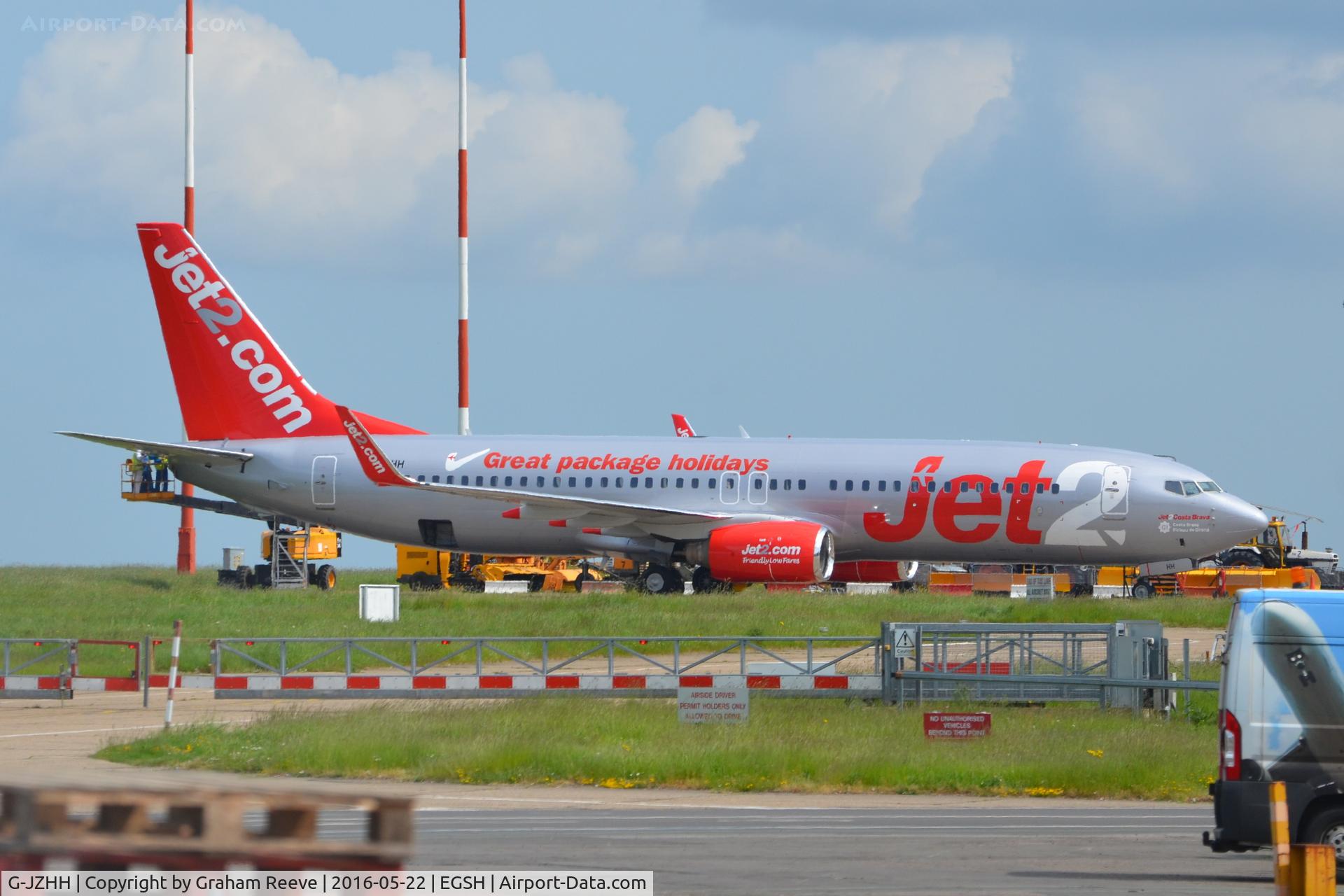 G-JZHH, 2000 Boeing 737-85P C/N 28536, Parked at Norwich.