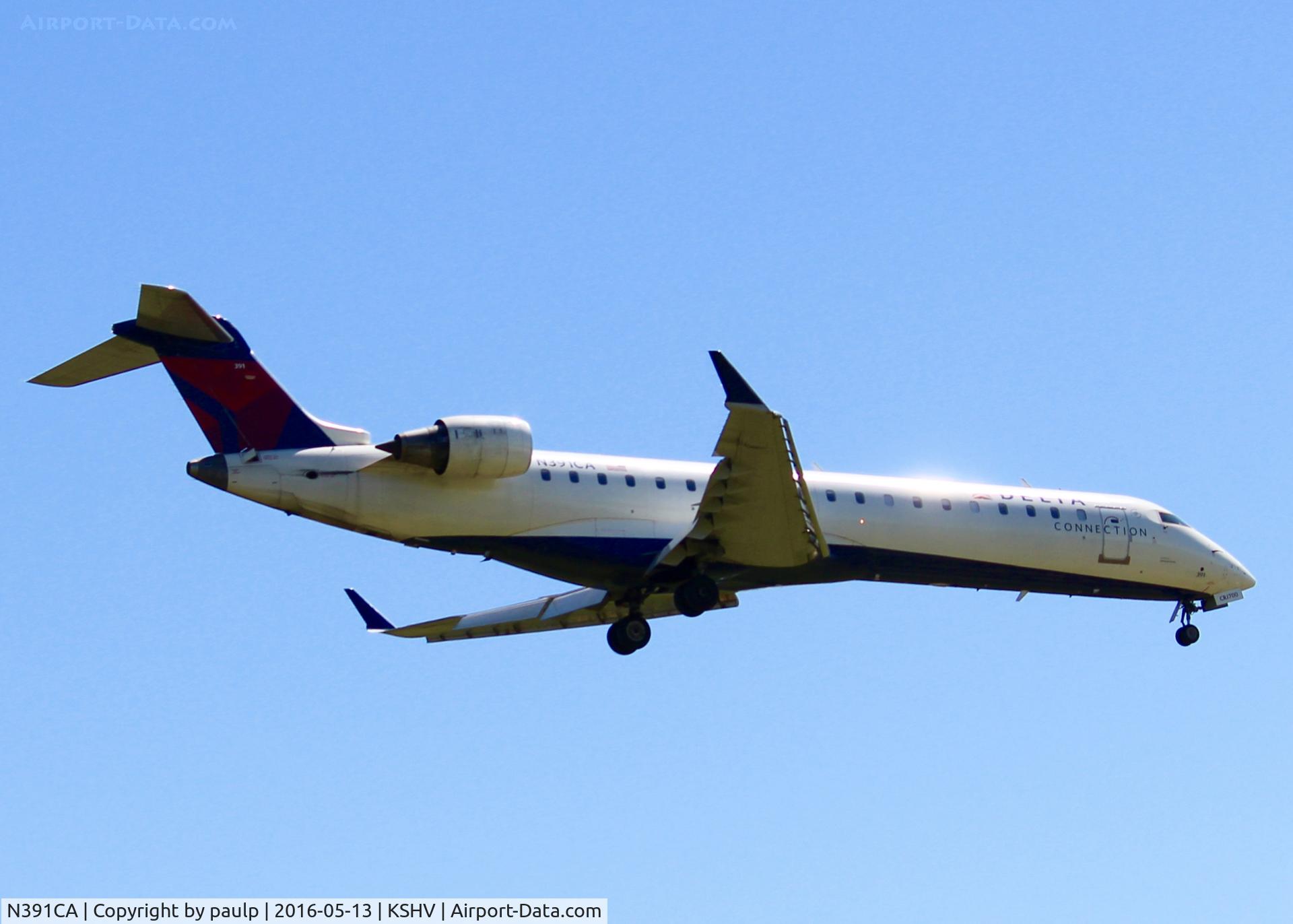N391CA, 2003 Bombardier CRJ-701ER (CL-600-2C10) Regional Jet C/N 10108, At Shreveport Regional.