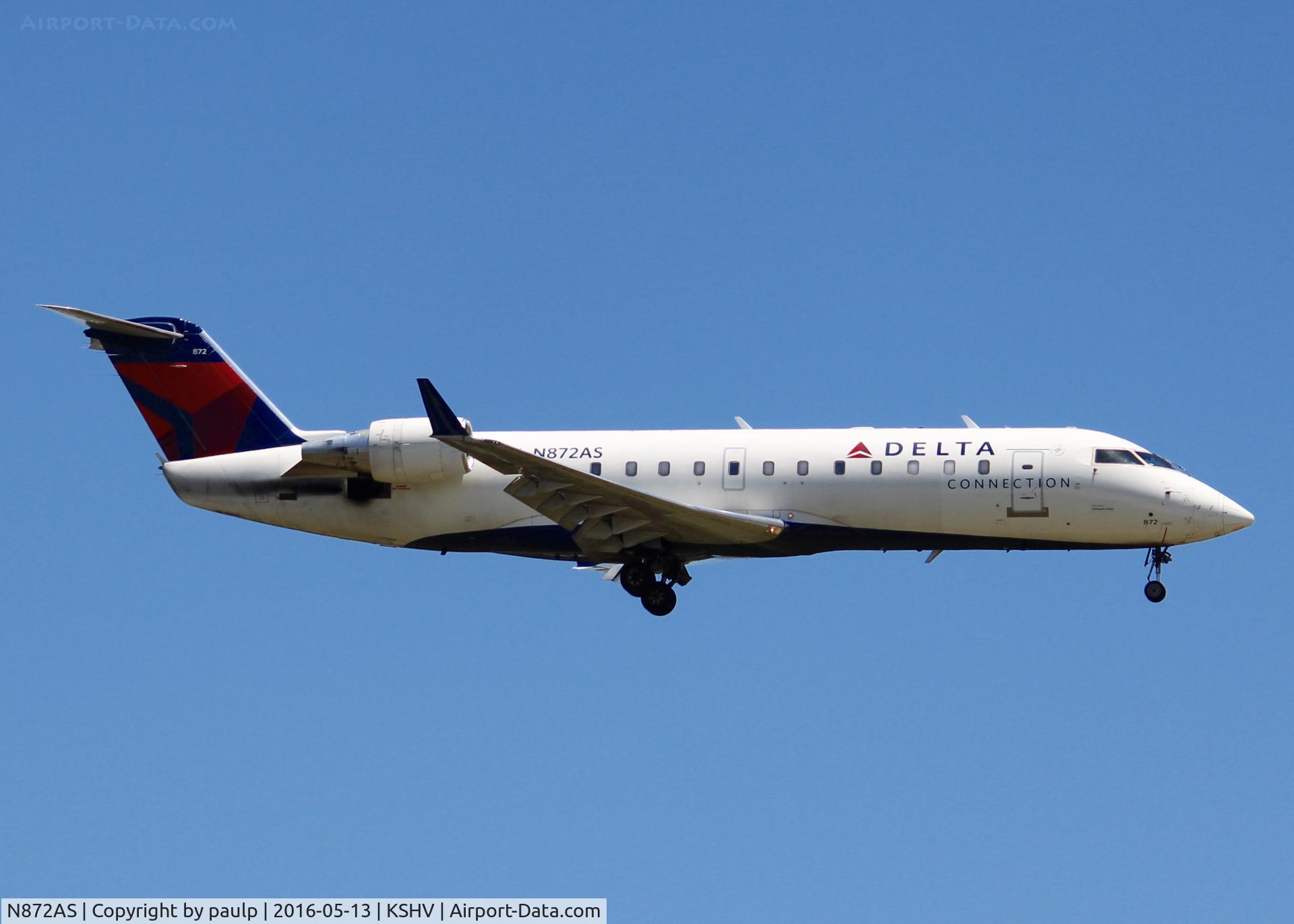 N872AS, 2001 Bombardier CRJ-200ER (CL-600-2B19) C/N 7542, At Shreveport Regional.