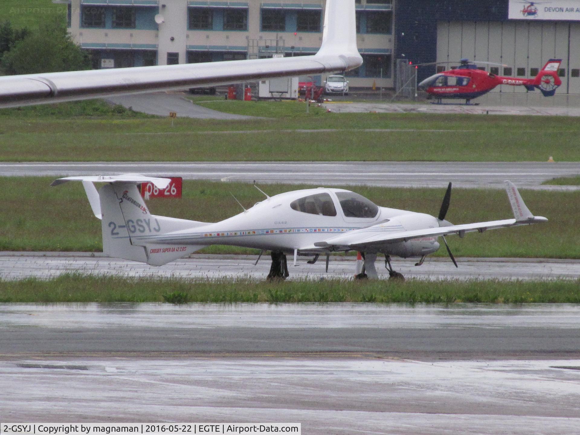 2-GSYJ, 2006 Diamond DA-42 Twin Star C/N 42.135, on apron exeter