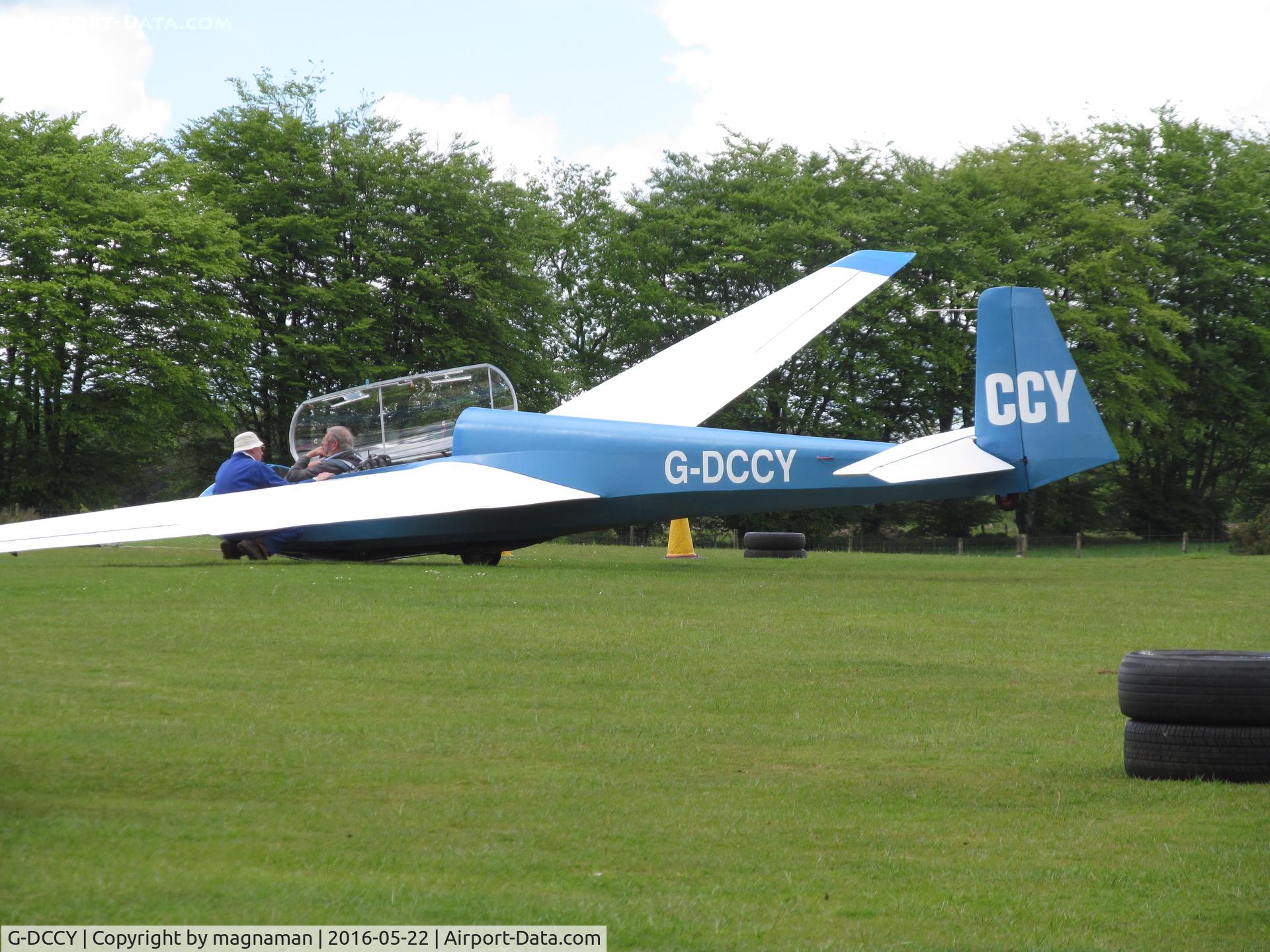 G-DCCY, Schleicher ASK-13 C/N 13050, at beautiful North Hill strip - close by to Dunkeswell. Home of Devon & Cornwall Gliding Club