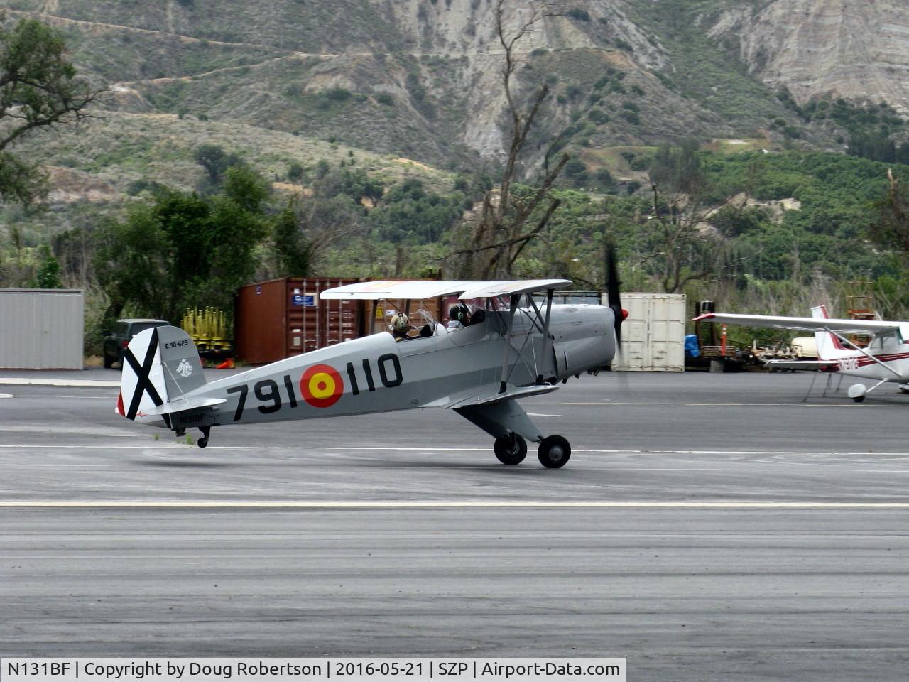 N131BF, 1963 CASA 1-131 Jungmann C/N E3B-629, 1963 C.A.S.A. 1.131 Bucker JUNGMANN, E.N.M.A. GIV Series, Spain-built,  takeoff roll Rwy 22