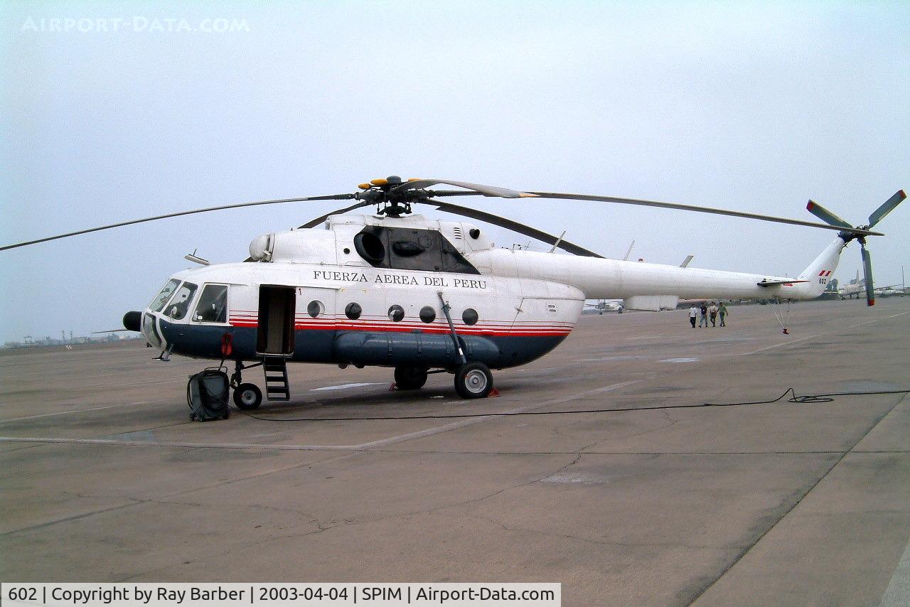 602, 1993 Mil Mi-8 MTV-1 Hip C/N 96157, Mil Mi-8 MTV-1 Hip [96157] (Peruvian Air Force) Lima-Jorge Chavez Int'l~OB 04/04/2003
