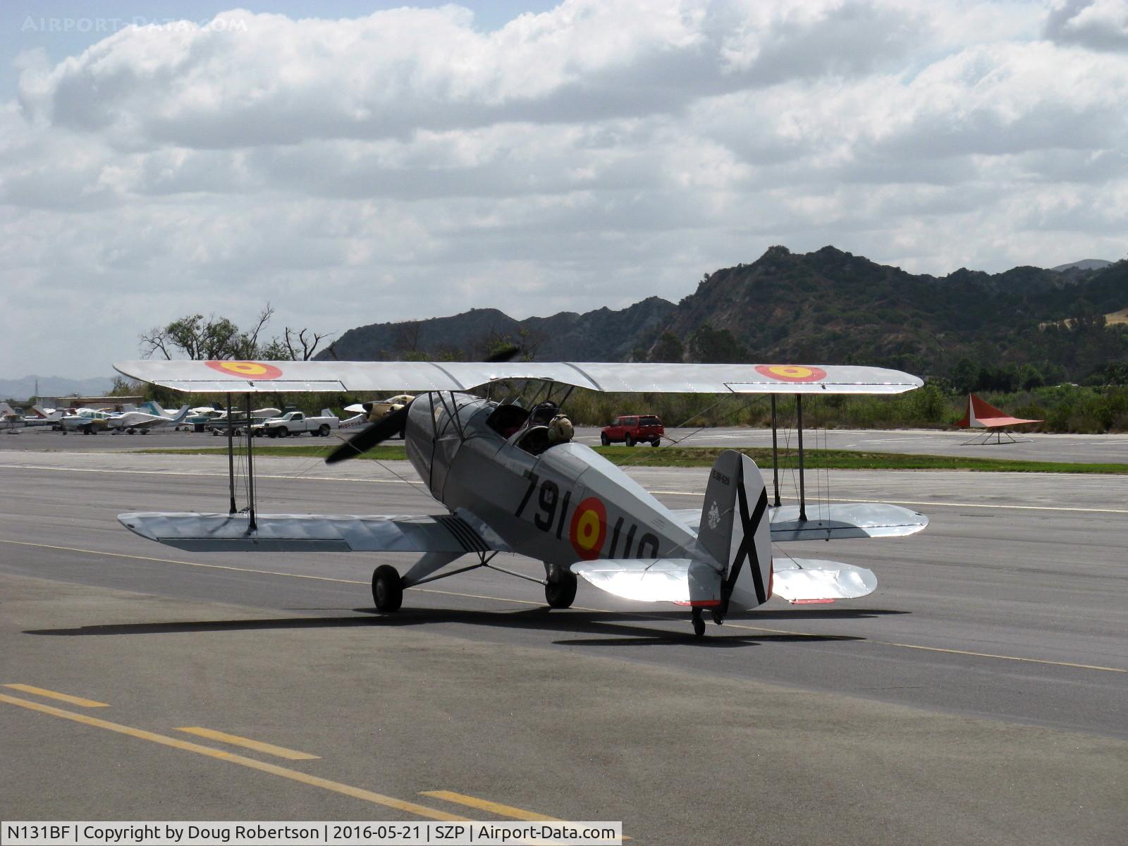 N131BF, 1963 CASA 1-131 Jungmann C/N E3B-629, 1963 C.A.S.A. 1.131 Bucker JUNGMANN, E.N.M.A. GIV Series, taxi to Rwy 22