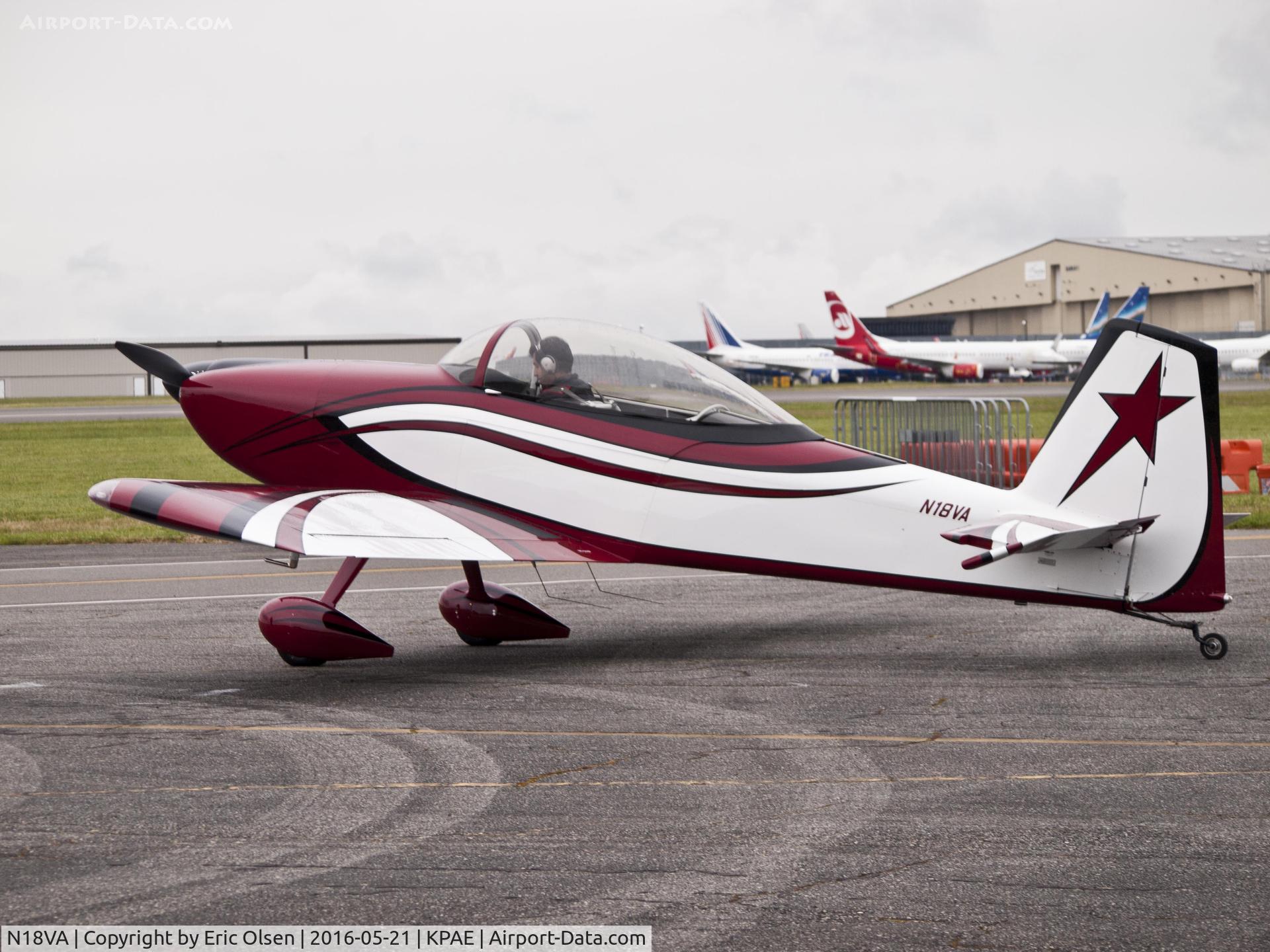N18VA, 2014 Vans RV-8 C/N 82731, RV-8 at Paine Field at the End of the 2016 Paine Field General Aviation Day.