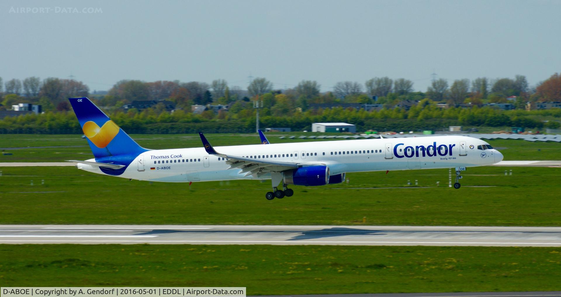 D-ABOE, 1999 Boeing 757-330 C/N 29012, Condor, is here landing at Düsseldorf Int'l(EDDL)