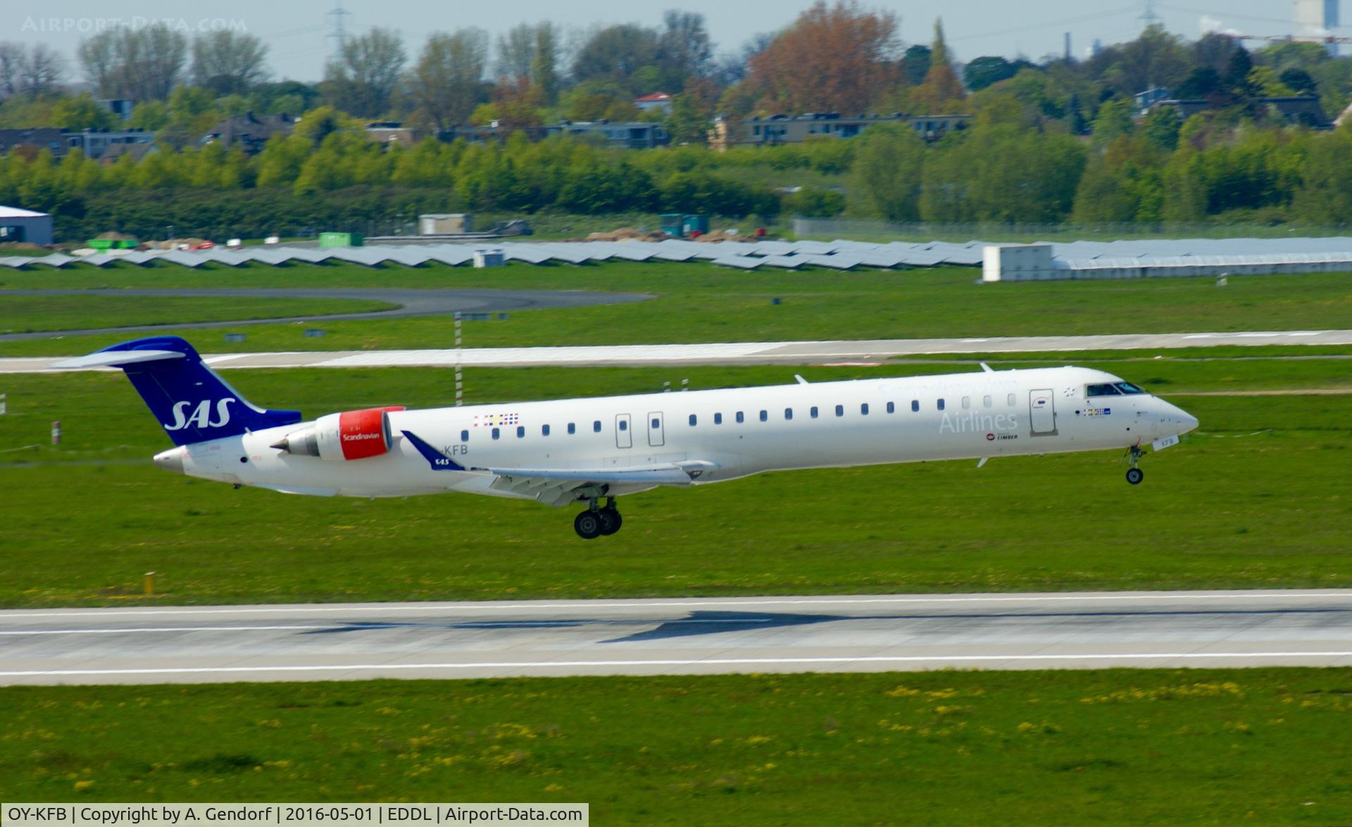 OY-KFB, 2008 Bombardier CRJ-900 (CL-600-2D24) C/N 15211, SAS, seen here landing at Düsseldorf Int'l(EDDL), bound from Copenhagen(EKCH)