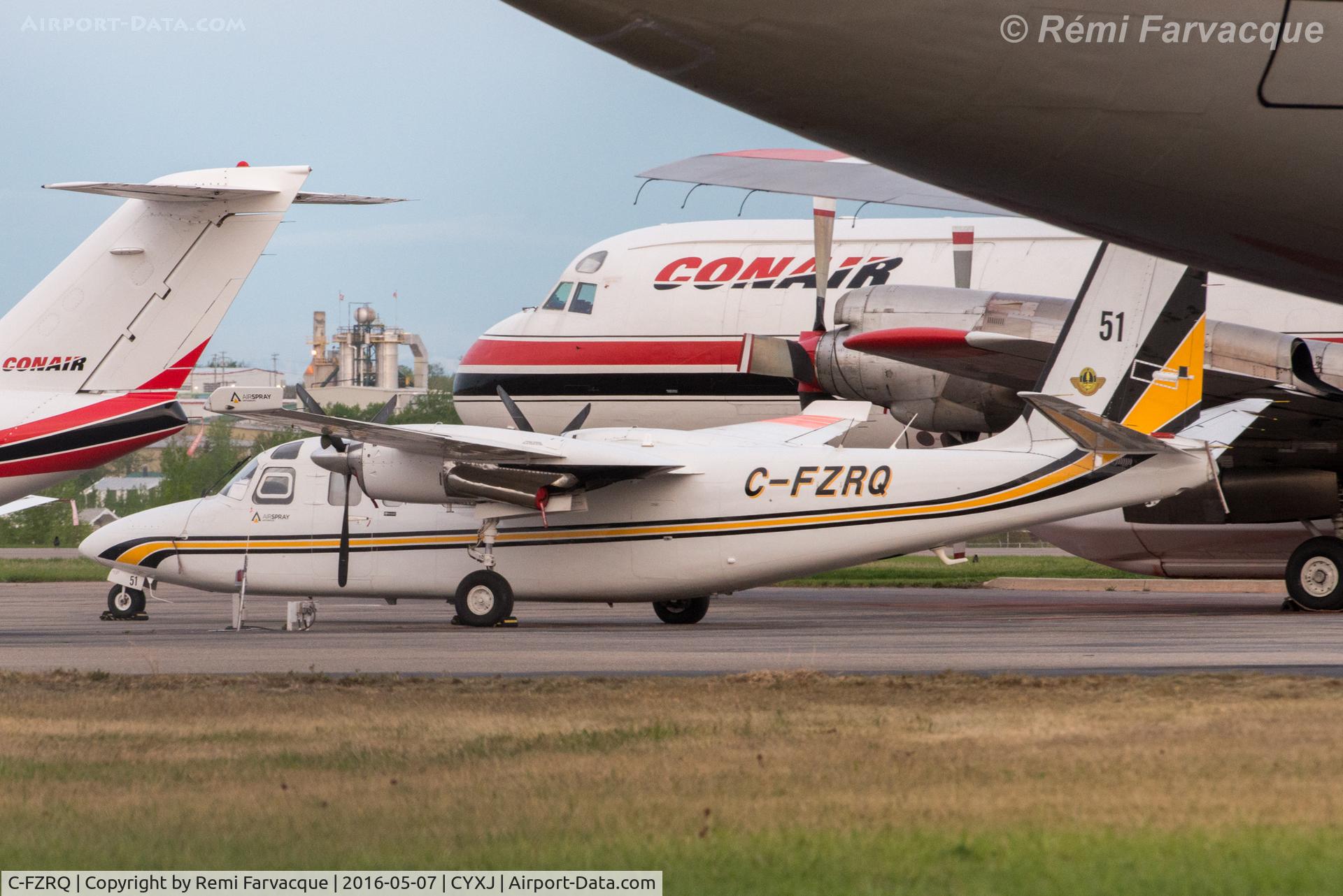 C-FZRQ, 1972 Aero Commander 690 C/N 11025, Parked for the night fighting forest fires. New livery since last photographed