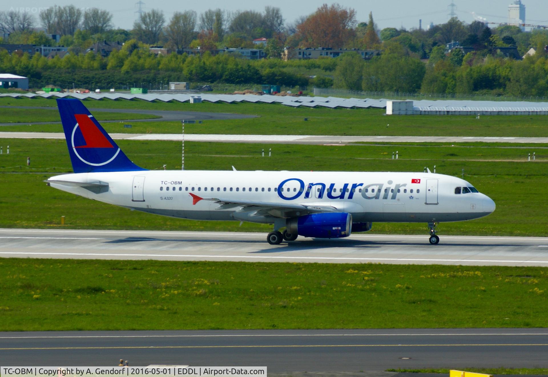 TC-OBM, 1997 Airbus A320-232 C/N 676, Onur Air, is here at Düsseldorf Int'l(EDDL)