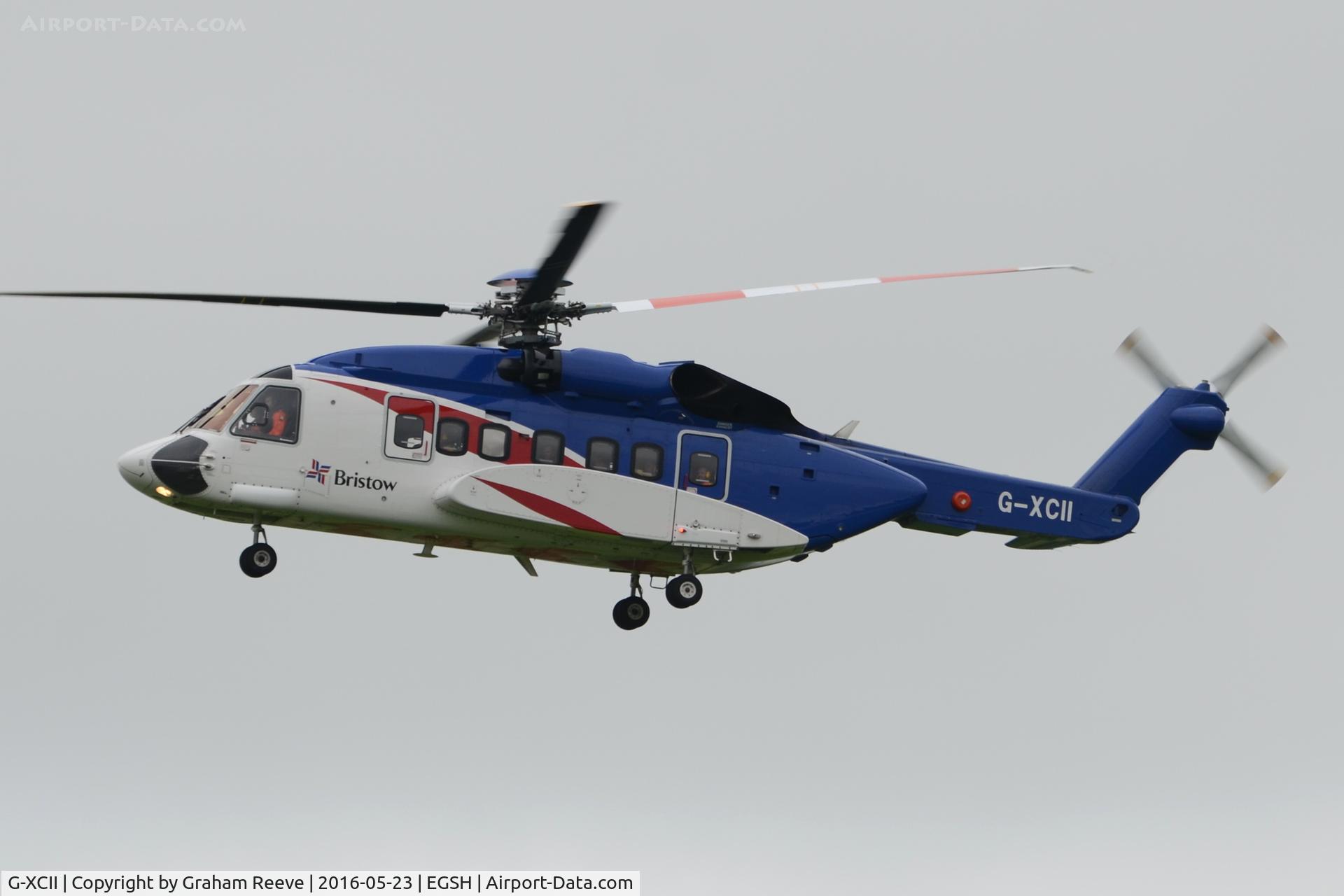 G-XCII, 2012 Sikorsky S-92A C/N 920174, Landing at Norwich.