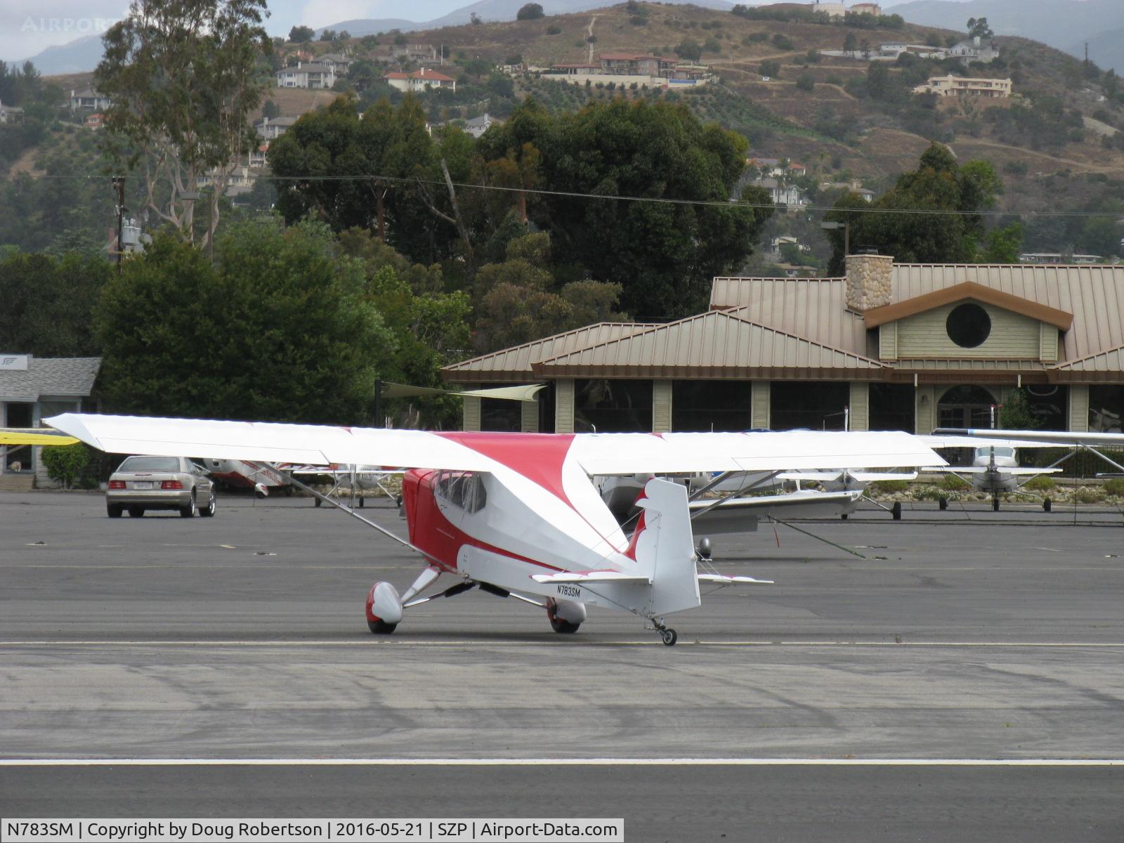 N783SM, Fisher Dakota Hawk C/N DH29, 2011 Fisher Flying Products DAKOTA HAWK, Rotax 912UL 80 Hp, taxi off the active
