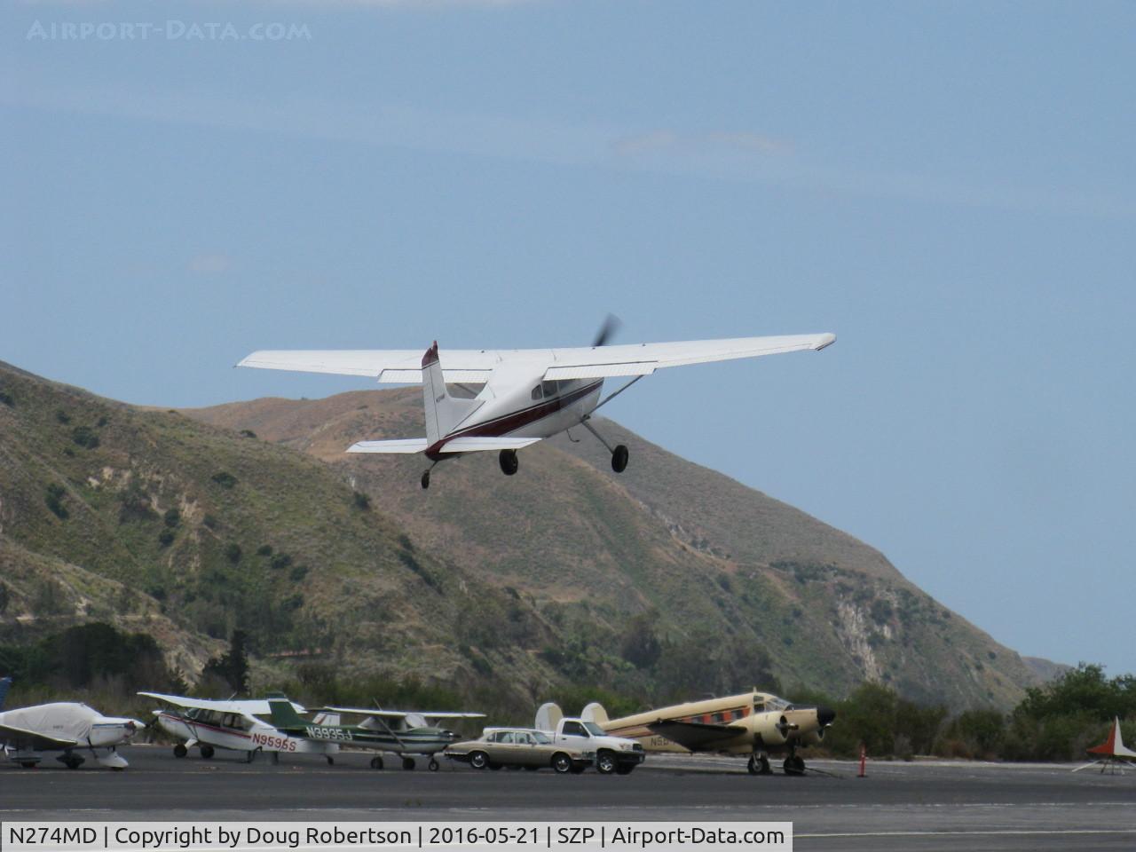 N274MD, 1975 Cessna 180J Skywagon C/N 18052591, 1975 Cessna 180J SKYWAGON, Continental O-470-S 230 Hp, STOL takeoff climb Rwy 22