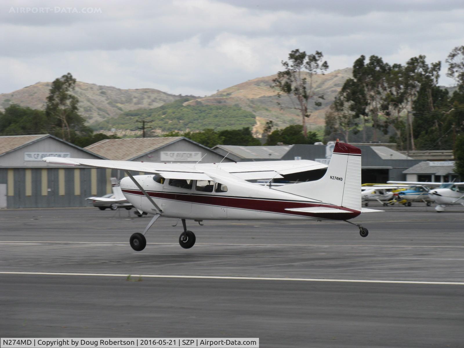 N274MD, 1975 Cessna 180J Skywagon C/N 18052591, 1975 Cessna 180J SKYWAGON, Continental O-470-S 230 Hp, landing Rwy 22