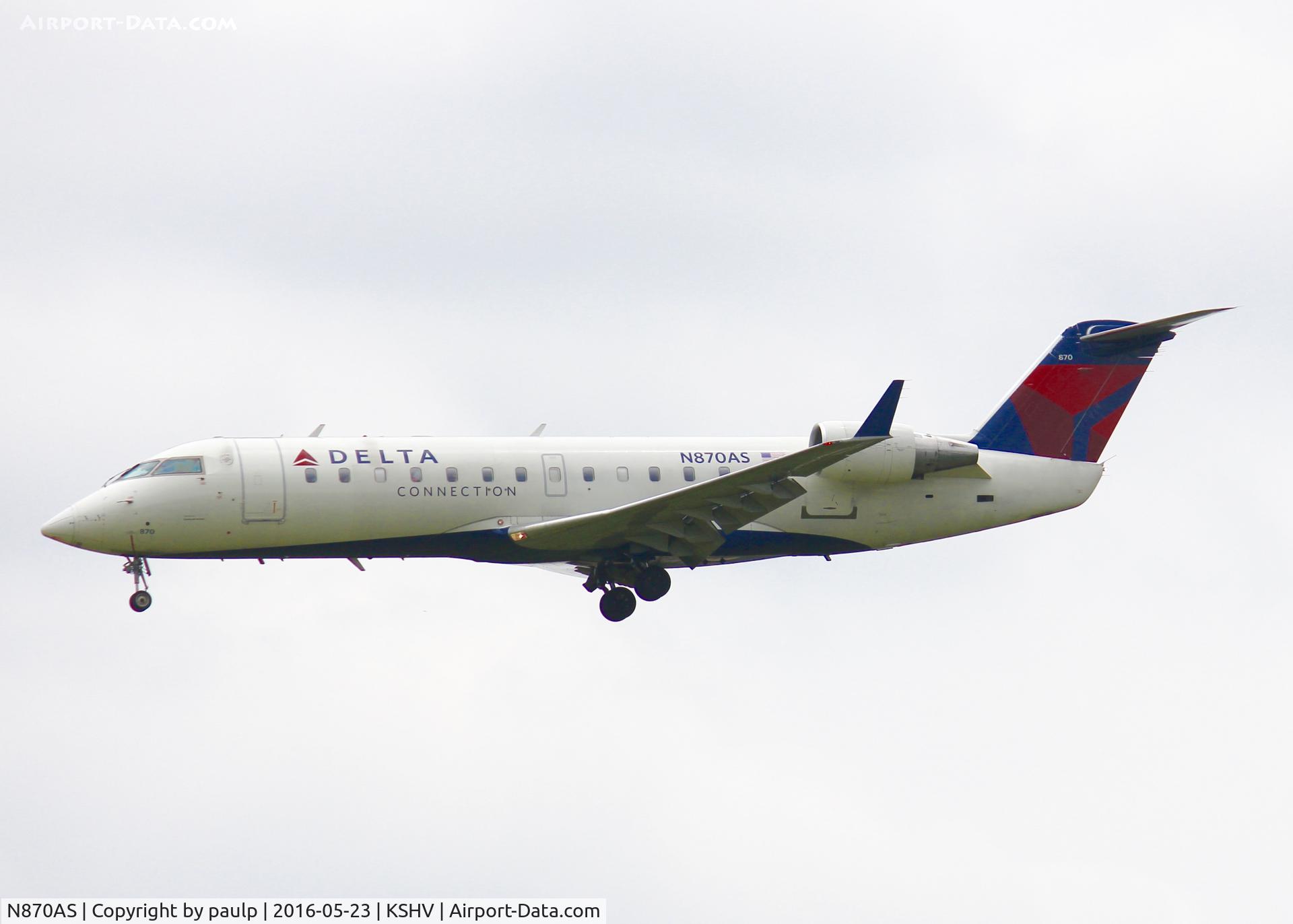 N870AS, 2001 Bombardier CRJ-200ER (CL-600-2B19) C/N 7530, At Shreveport Regional.