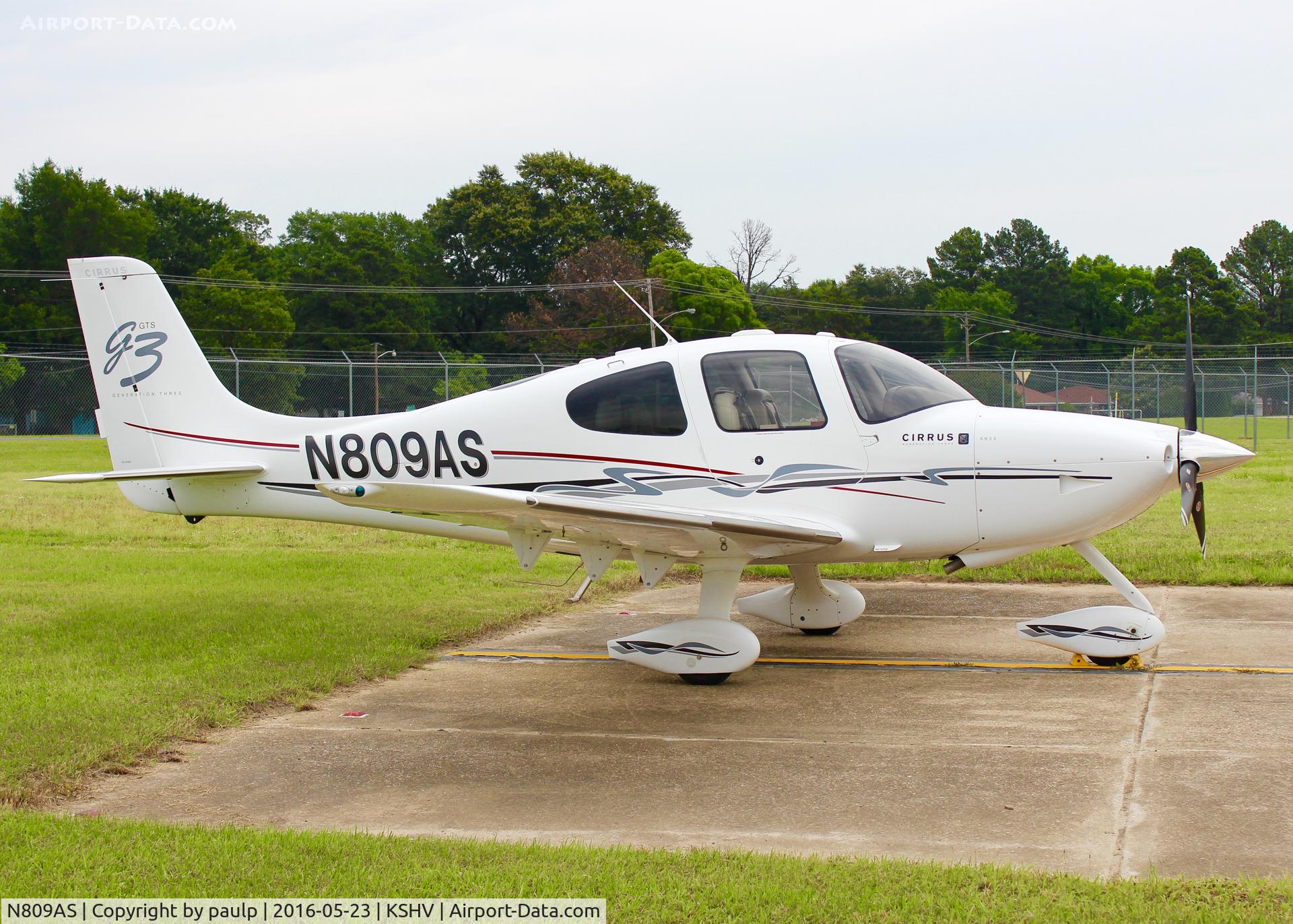 N809AS, 2008 Cirrus SR22 G3 GTS C/N 3191, At Shreveport Regional.