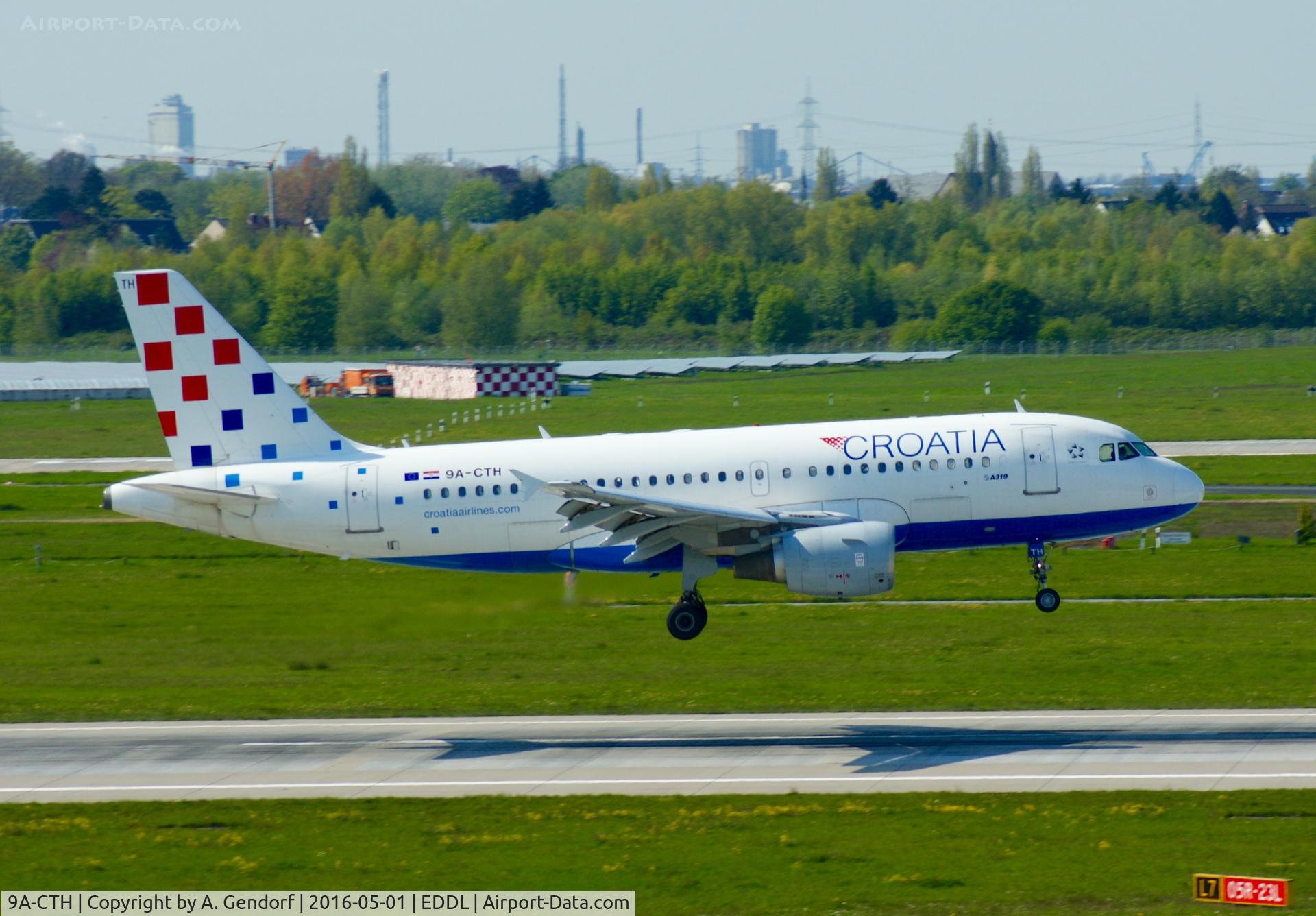 9A-CTH, 1998 Airbus A319-112 C/N 833, Croatia Airlines, here landing at Düsseldorf Int'l(EDDL)