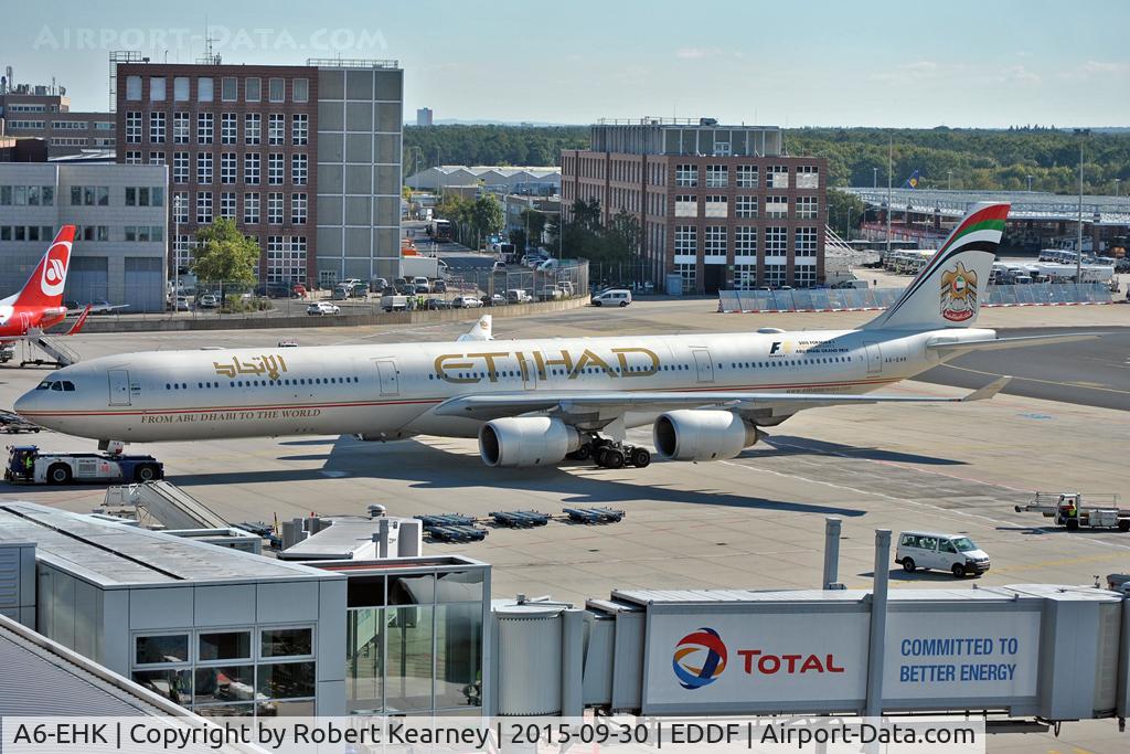 A6-EHK, 2009 Airbus A340-642X C/N 1030, On push back for departure