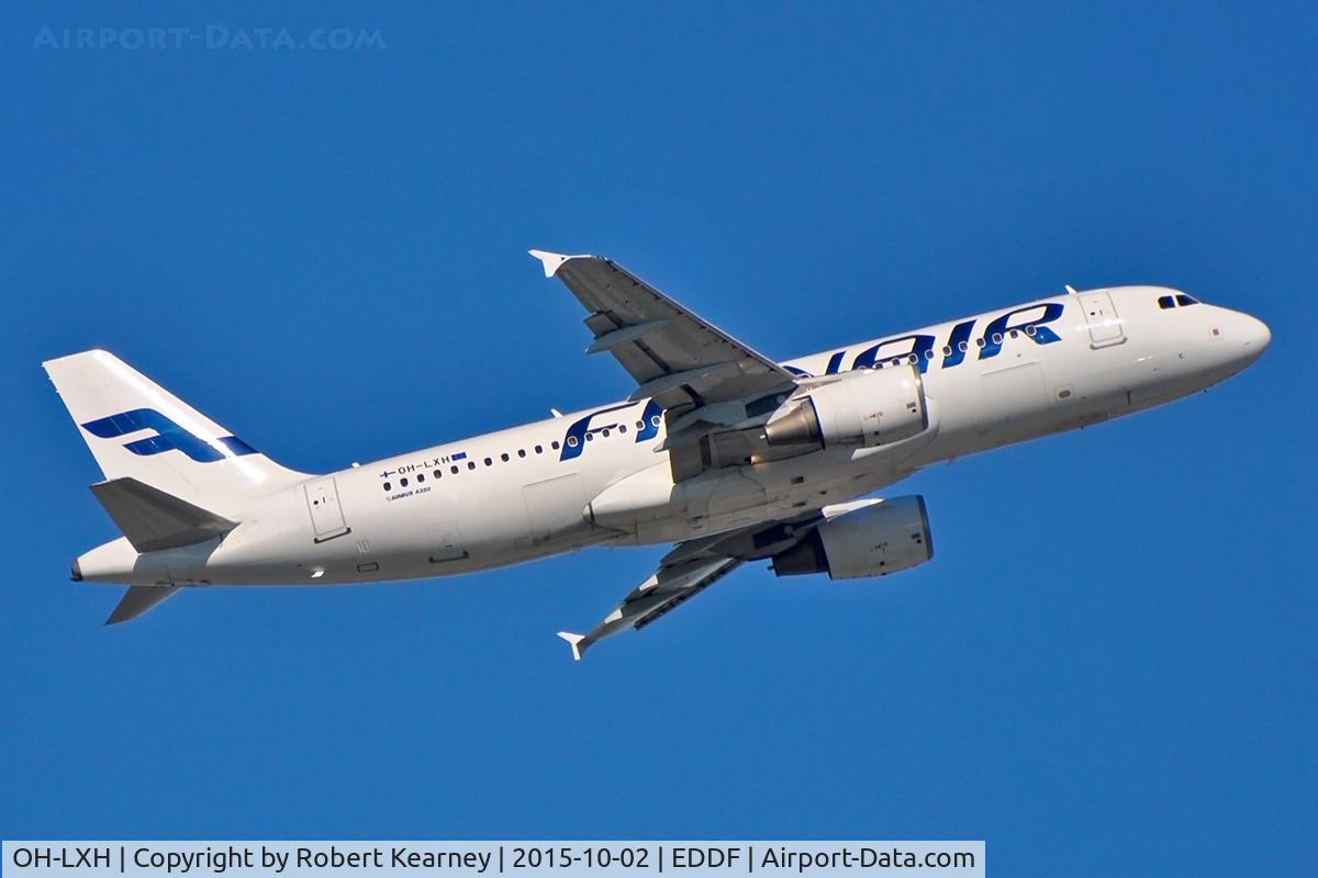 OH-LXH, 2002 Airbus A320-214 C/N 1913, Climbing out of EDDF