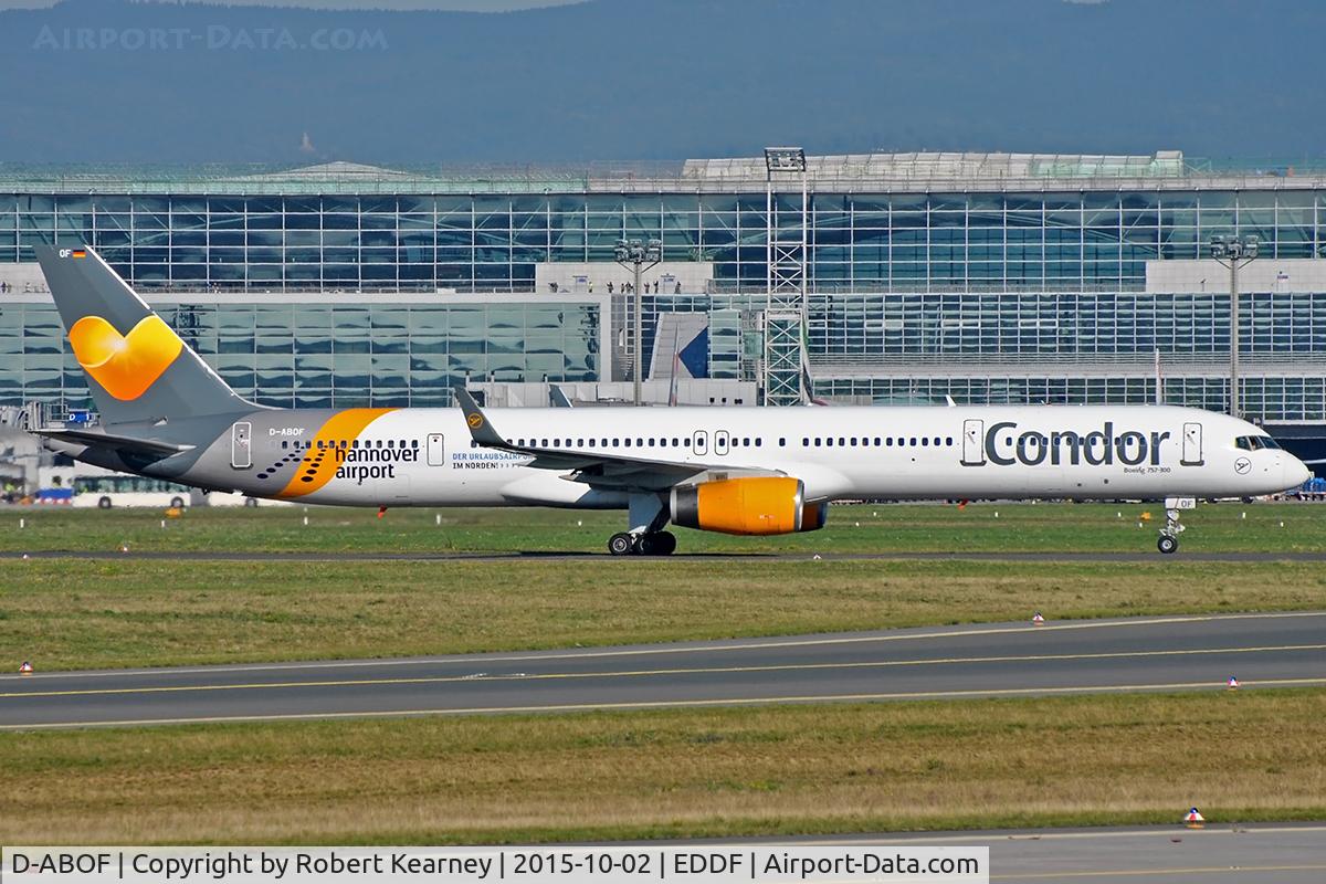 D-ABOF, 1999 Boeing 757-330 C/N 29013, Taxiing in after arrival