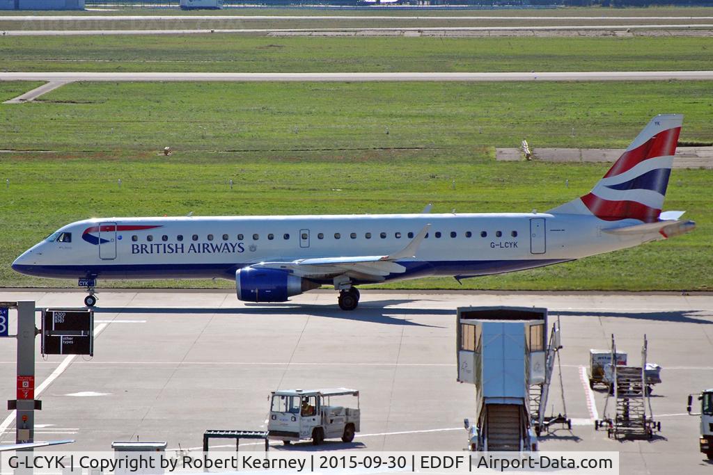 G-LCYK, 2010 Embraer 190SR (ERJ-190-100SR) C/N 19000343, Taxiing in after arrival