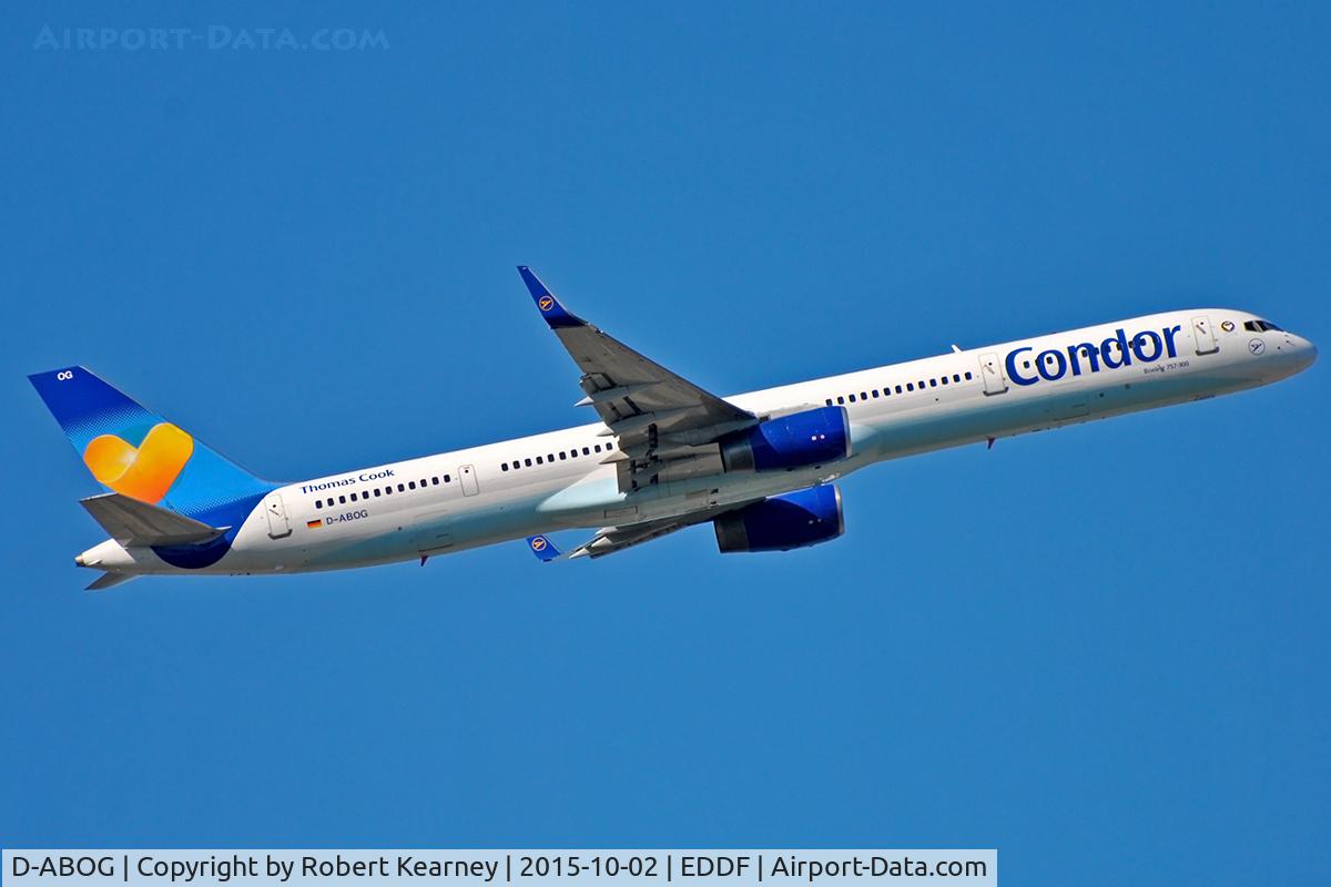 D-ABOG, 1999 Boeing 757-330 C/N 29014, Climbing out of EDDF