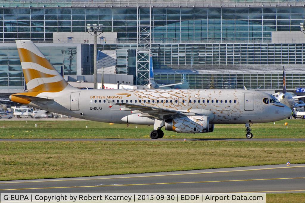 G-EUPA, 1999 Airbus A319-131 C/N 1082, Taxiing in after arrival