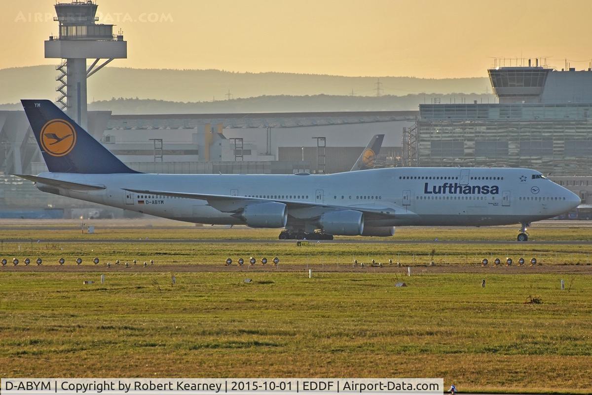 D-ABYM, 2014 Boeing 747-830 C/N 37837, Taxiing in after arrival