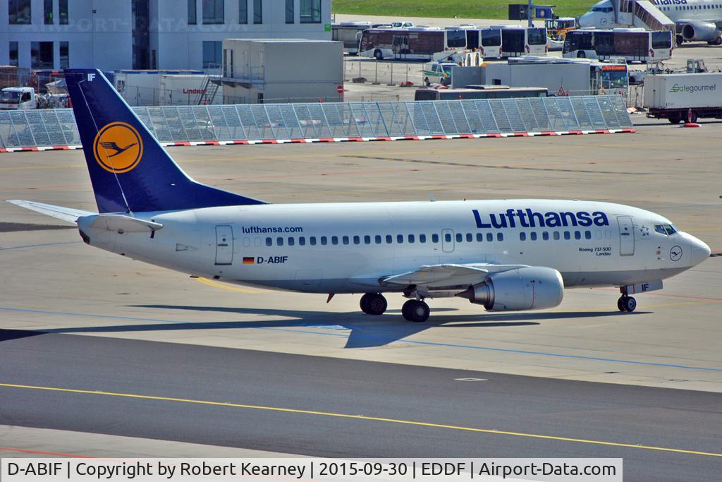 D-ABIF, 1991 Boeing 737-530 C/N 24820, Turning on to stand