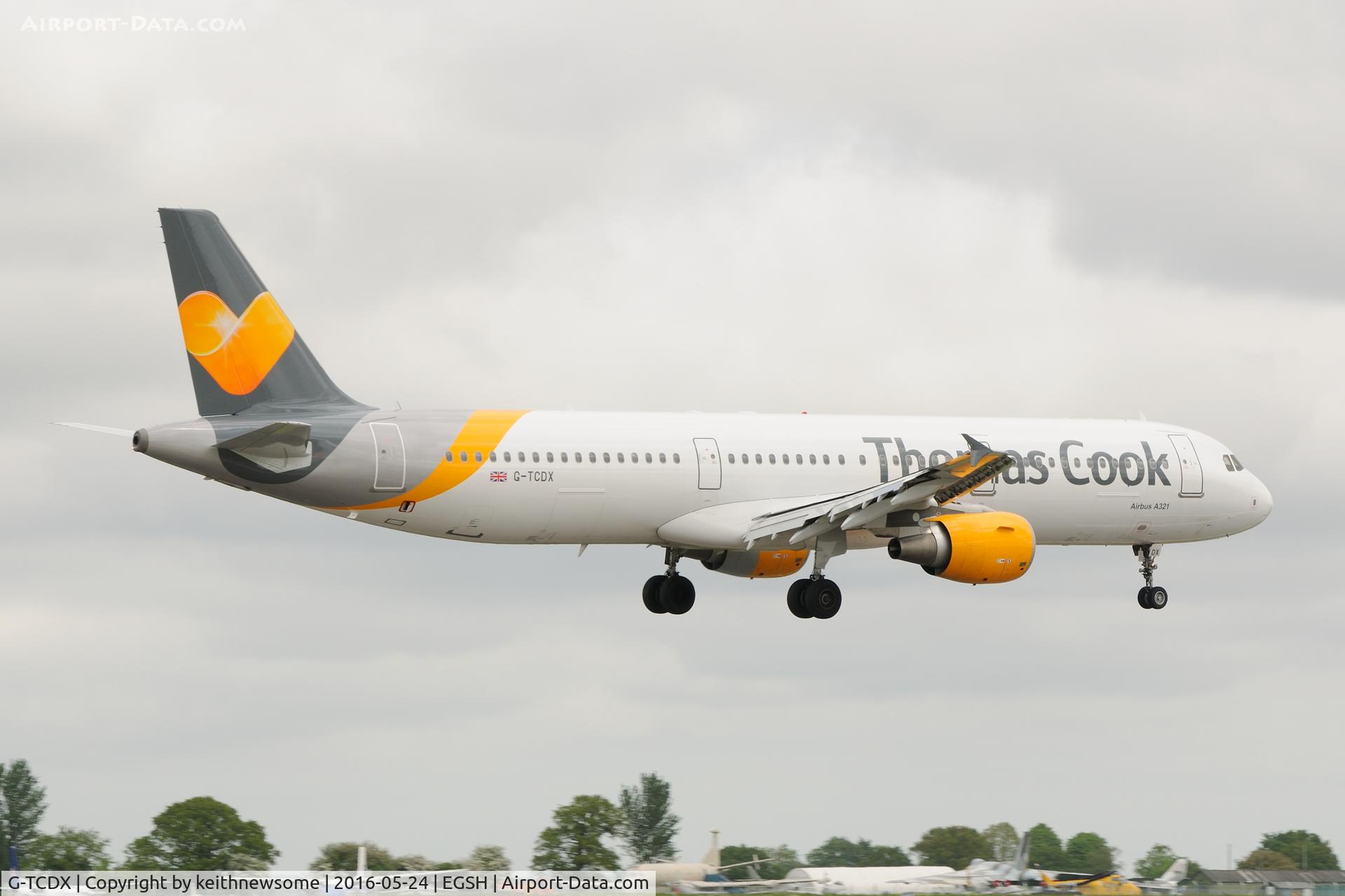 G-TCDX, 2002 Airbus A321-211 C/N 1887, First visit of 2016 season.