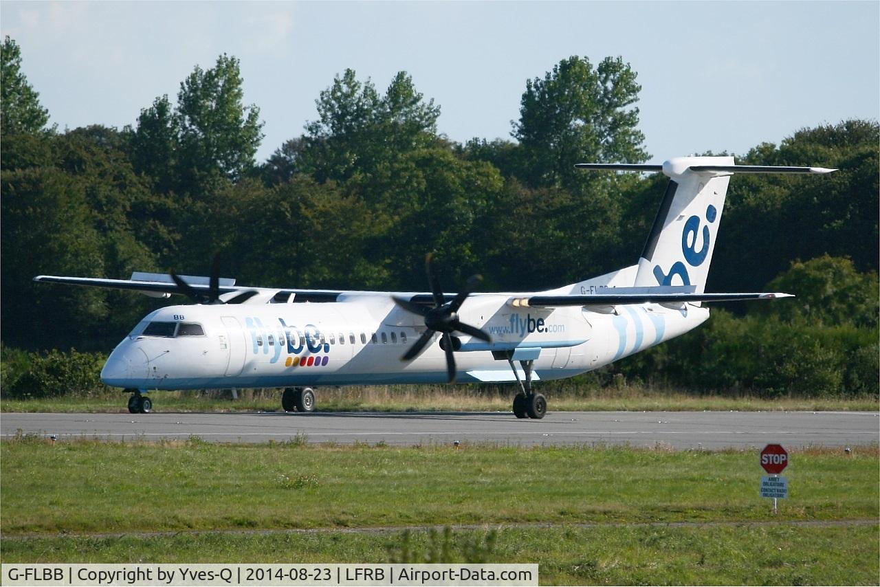 G-FLBB, 2009 De Havilland Canada DHC-8-402Q Dash 8 C/N 4255, De Havilland Canada DHC-8-402Q Dash 8, Ready to take off rwy 25L, Brest-Bretagne Airport (LFRB-BES)