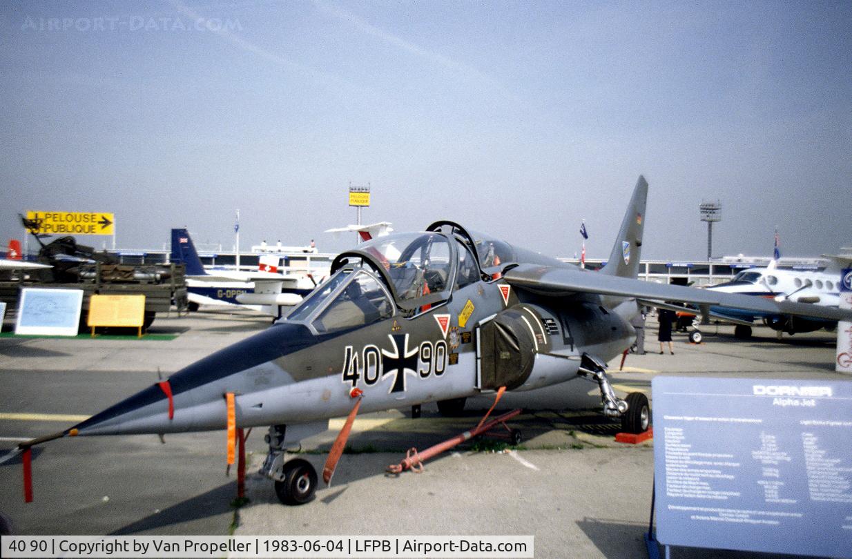 40 90, Dassault-Dornier Alpha Jet A C/N 0090, Luftwaffe Alpha Jet at Le Bourget in 1983