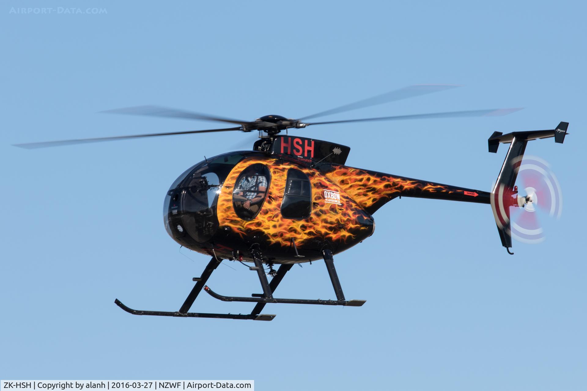 ZK-HSH, Hughes 369D C/N 890562D, Taking part in a parade of helicopters at Wings Over Wanaka