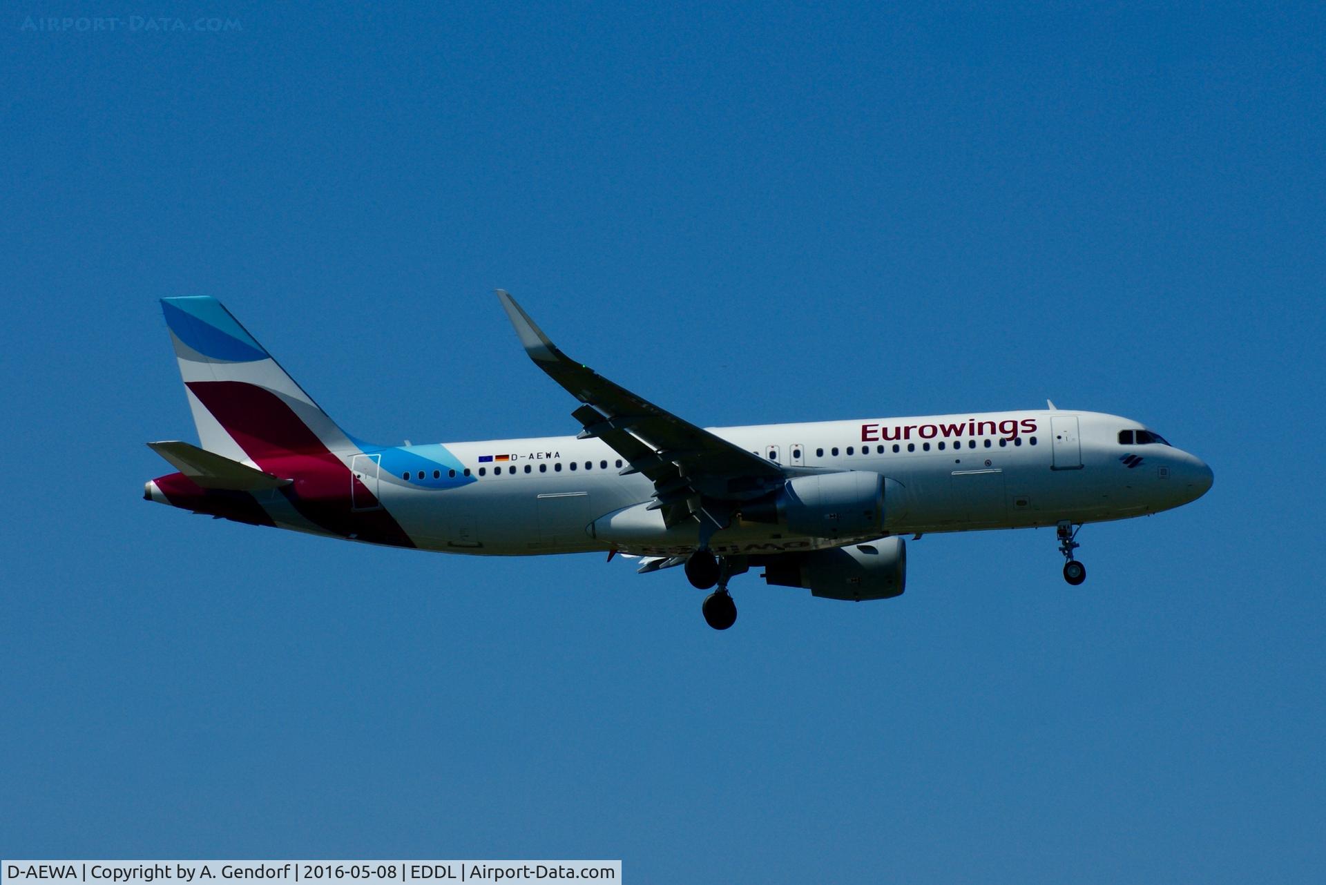 D-AEWA, 2016 Airbus A320-214 C/N 6953, Eurowings, seen here landing at Düsseldorf Int'l(EDDL)
