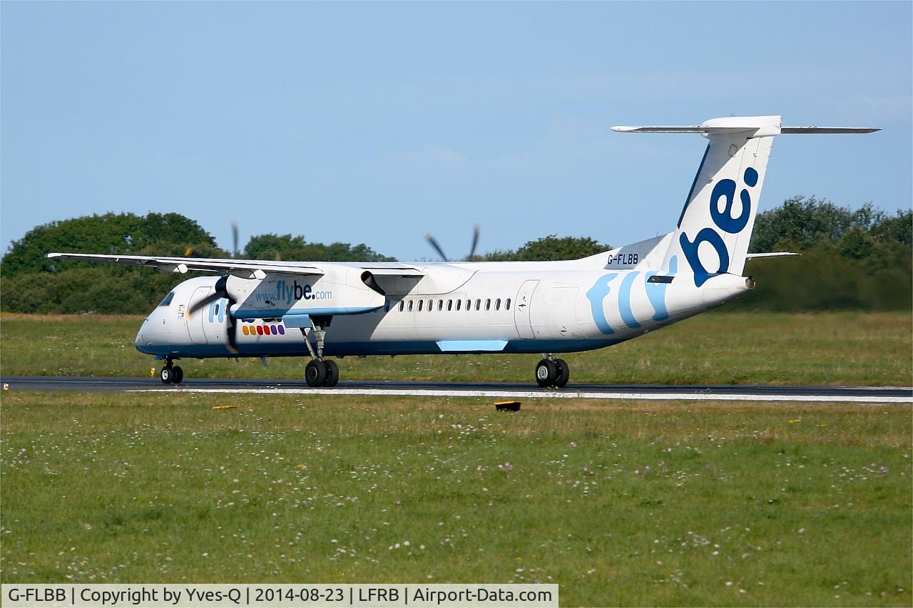 G-FLBB, 2009 De Havilland Canada DHC-8-402Q Dash 8 C/N 4255, De Havilland Canada DHC-8-402Q Dash 8, Take off run rwy 25L, Brest-Bretagne Airport (LFRB-BES)