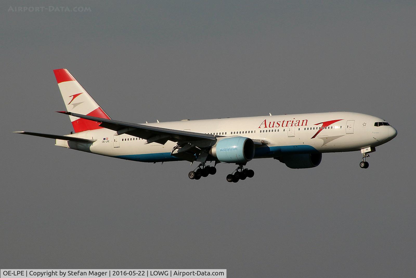 OE-LPE, 1998 Boeing 777-2Q8/ER C/N 27607, Austrian B777-200ER @VIE