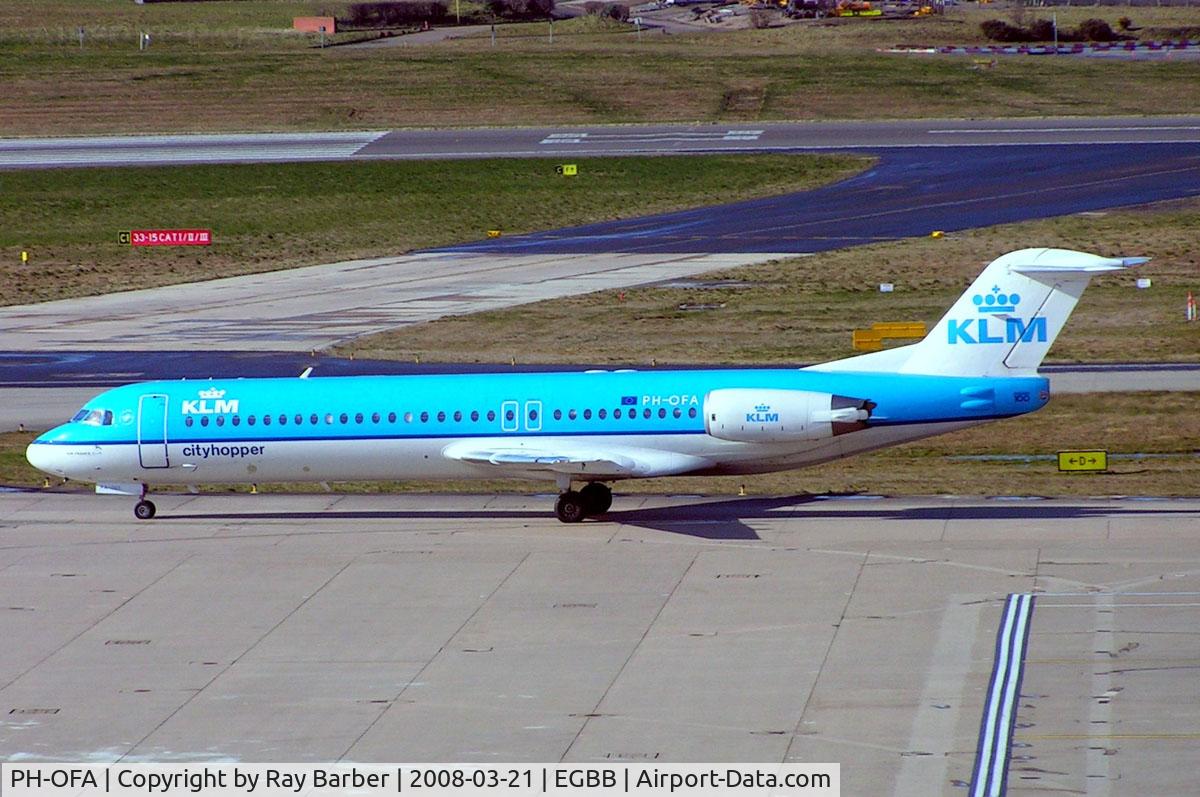 PH-OFA, 1988 Fokker 100 (F-28-0100) C/N 11246, Fokker F-100 [11246] (KLM cityhopper) Birmingham Int'l~G 21/03/2008