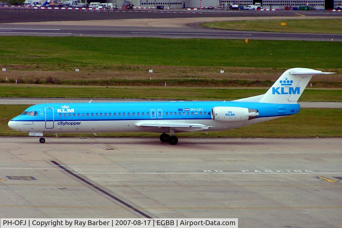 PH-OFJ, 1988 Fokker 100 (F-28-0100) C/N 11248, Fokker F-100 [11248] (KLM cityhopper) Birmingham Int'l~G 17/08/2007