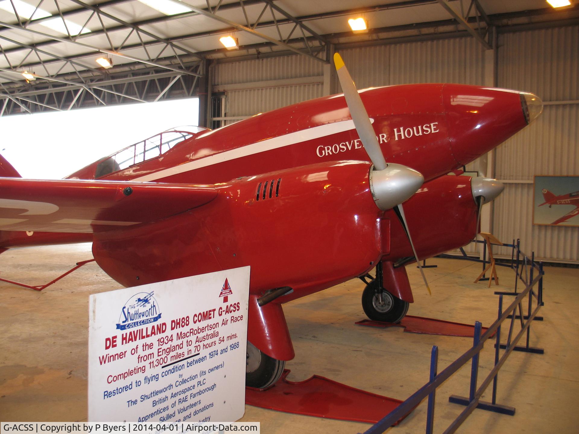 G-ACSS, 1934 De Havilland DH-88 Comet C/N 1996, Old Warden